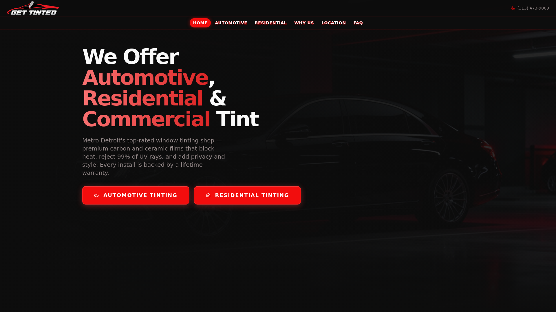 website screenshot of https://gettintednow.com