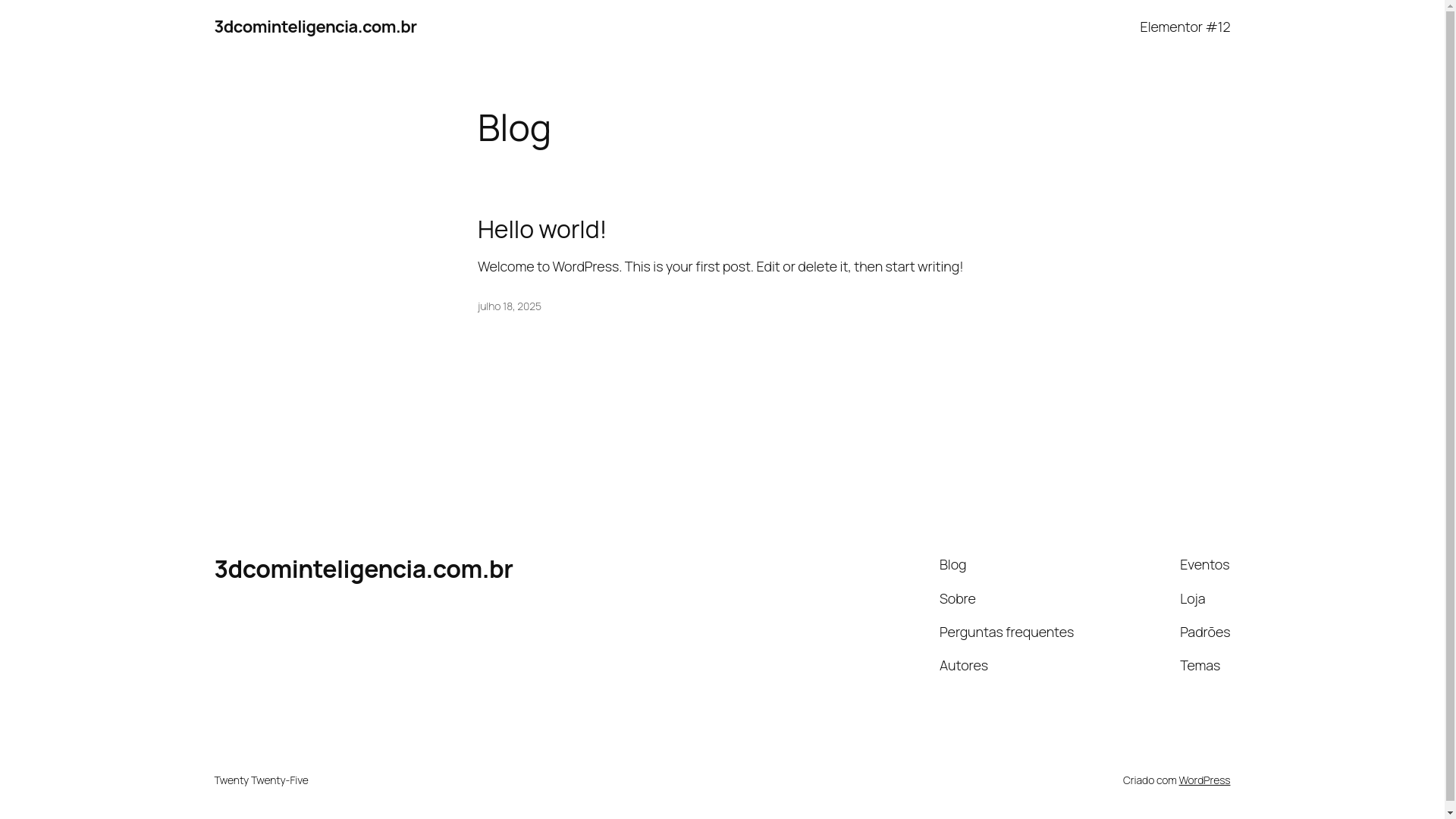 website screenshot of https://3dcominteligencia.com.br/