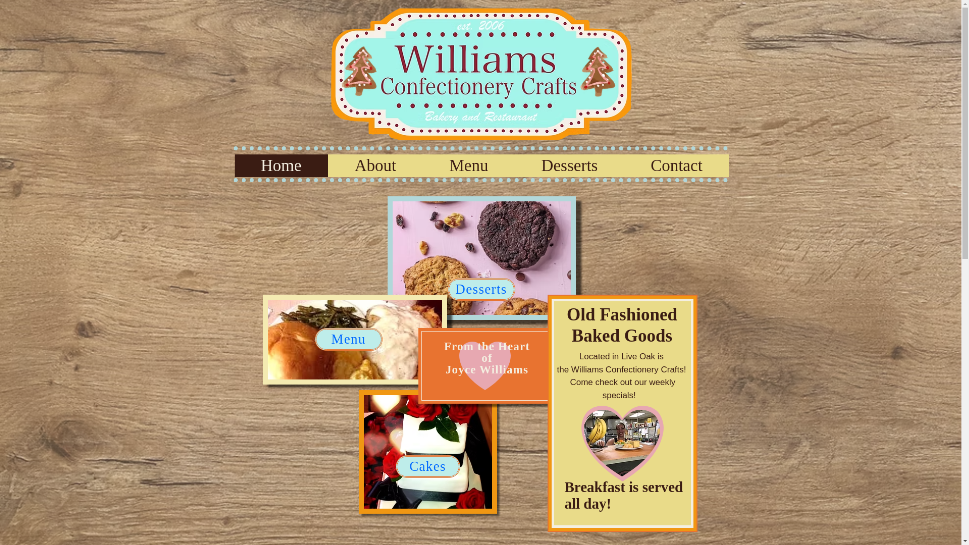 website screenshot of https://williamsconfectionerycraftsbakery.com/