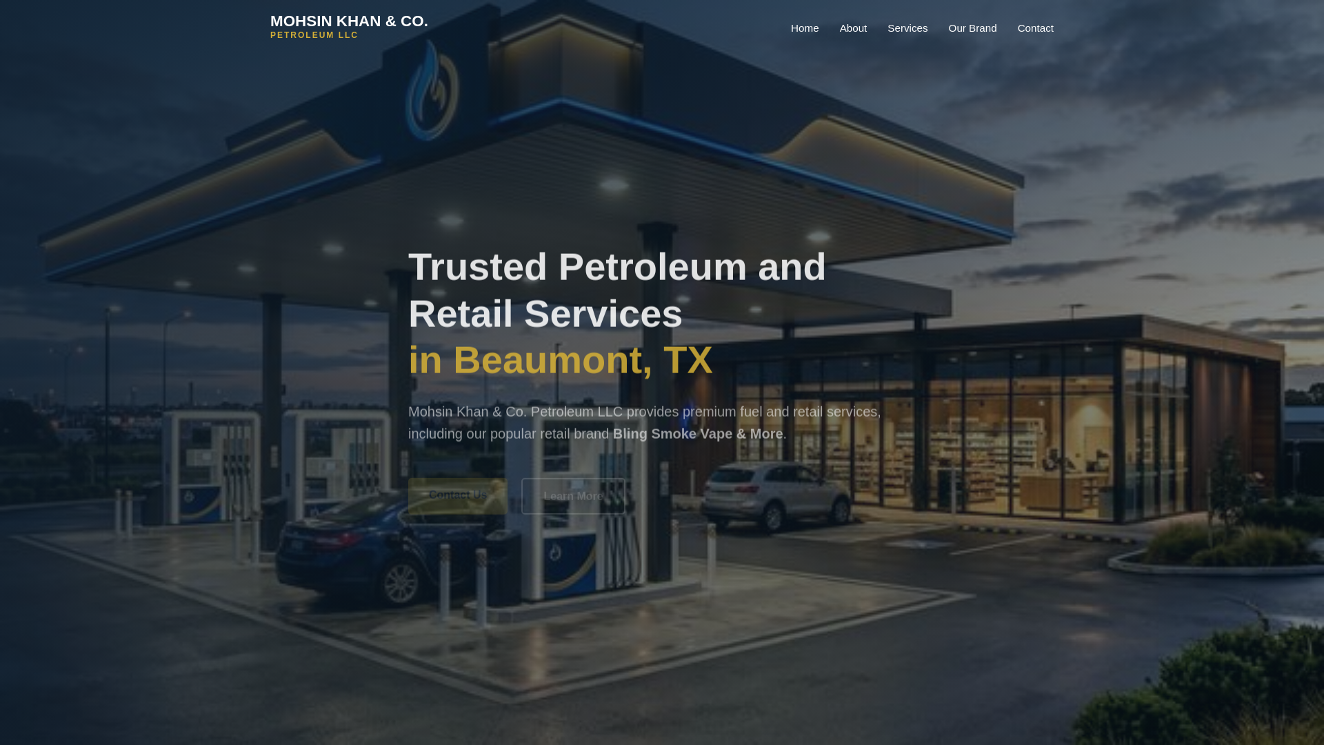 website screenshot of https://mohsinkhanandcopetroleumllc.com/