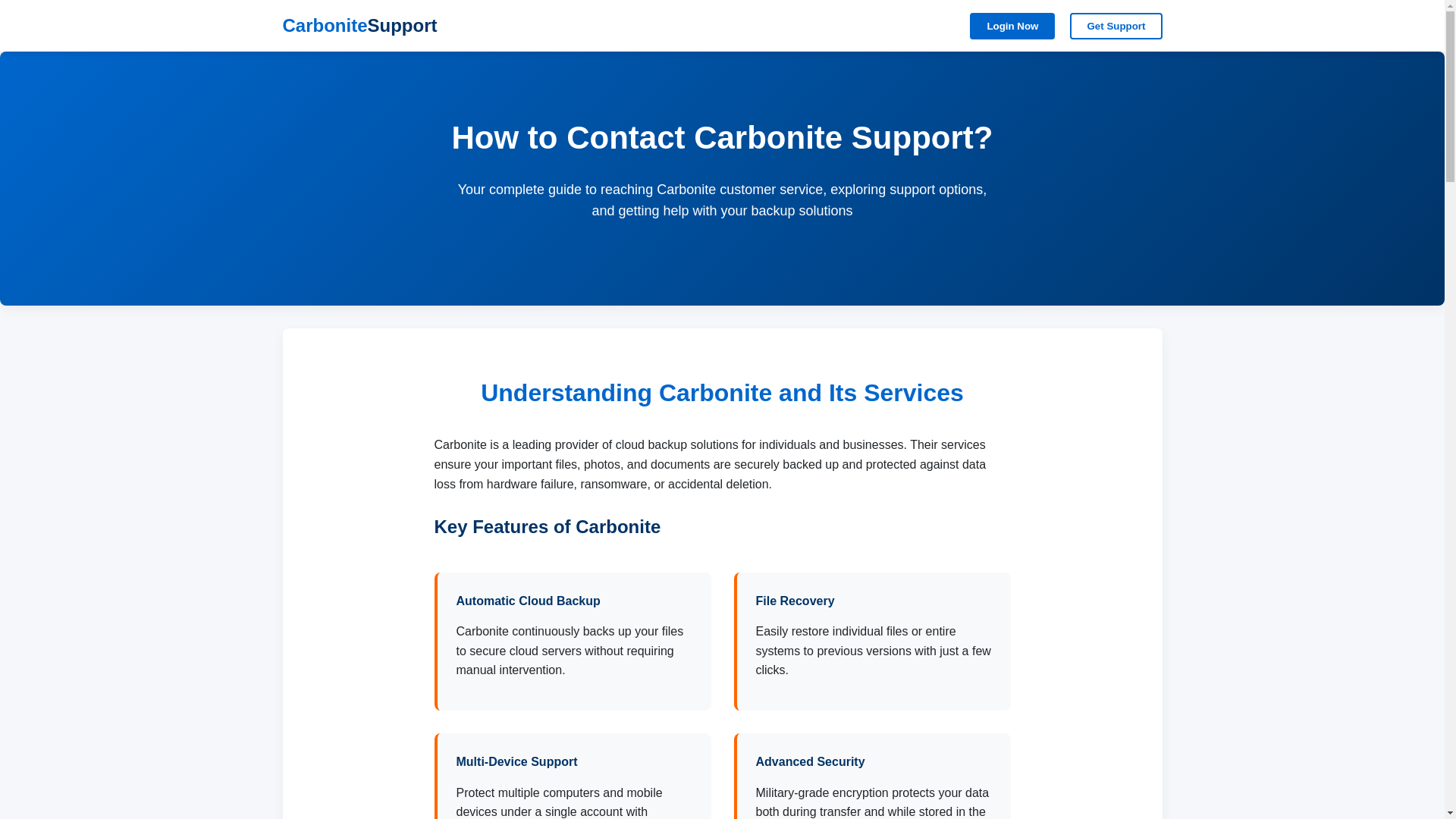 website screenshot of https://howtocontactcarbonite.pages.dev/