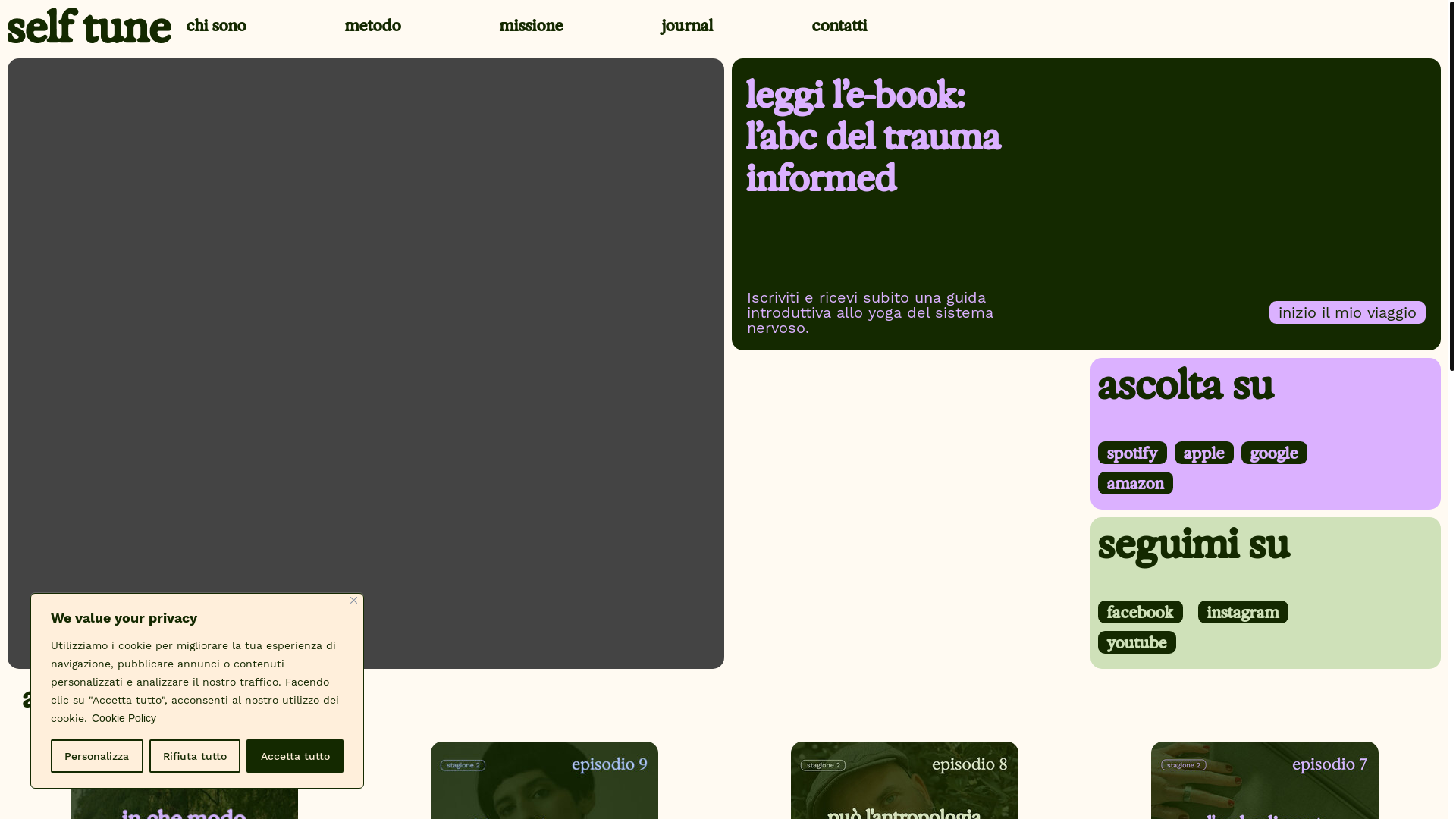 website screenshot of https://yogatraumainformed.it/