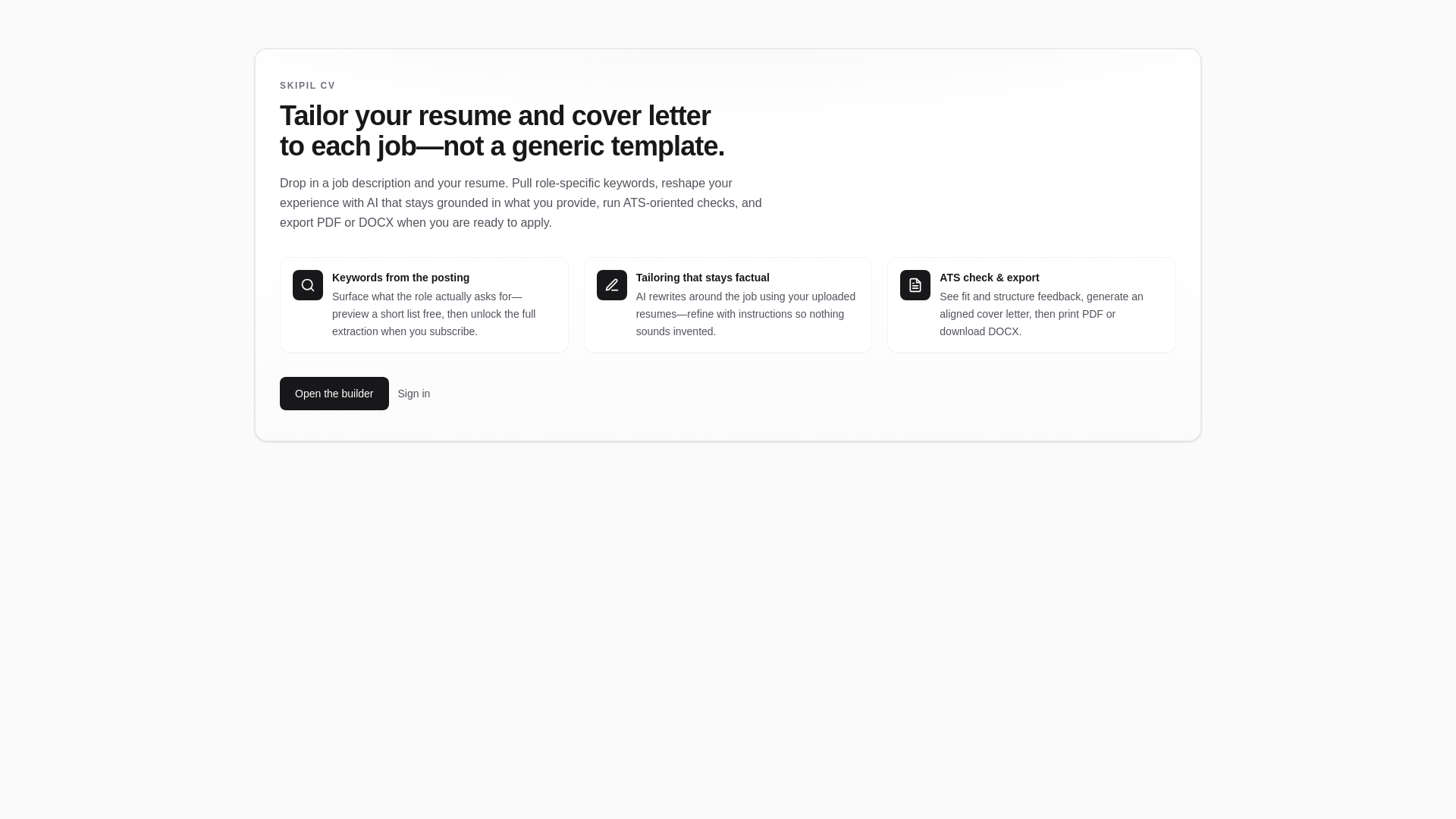website screenshot of https://skipilcv.com/