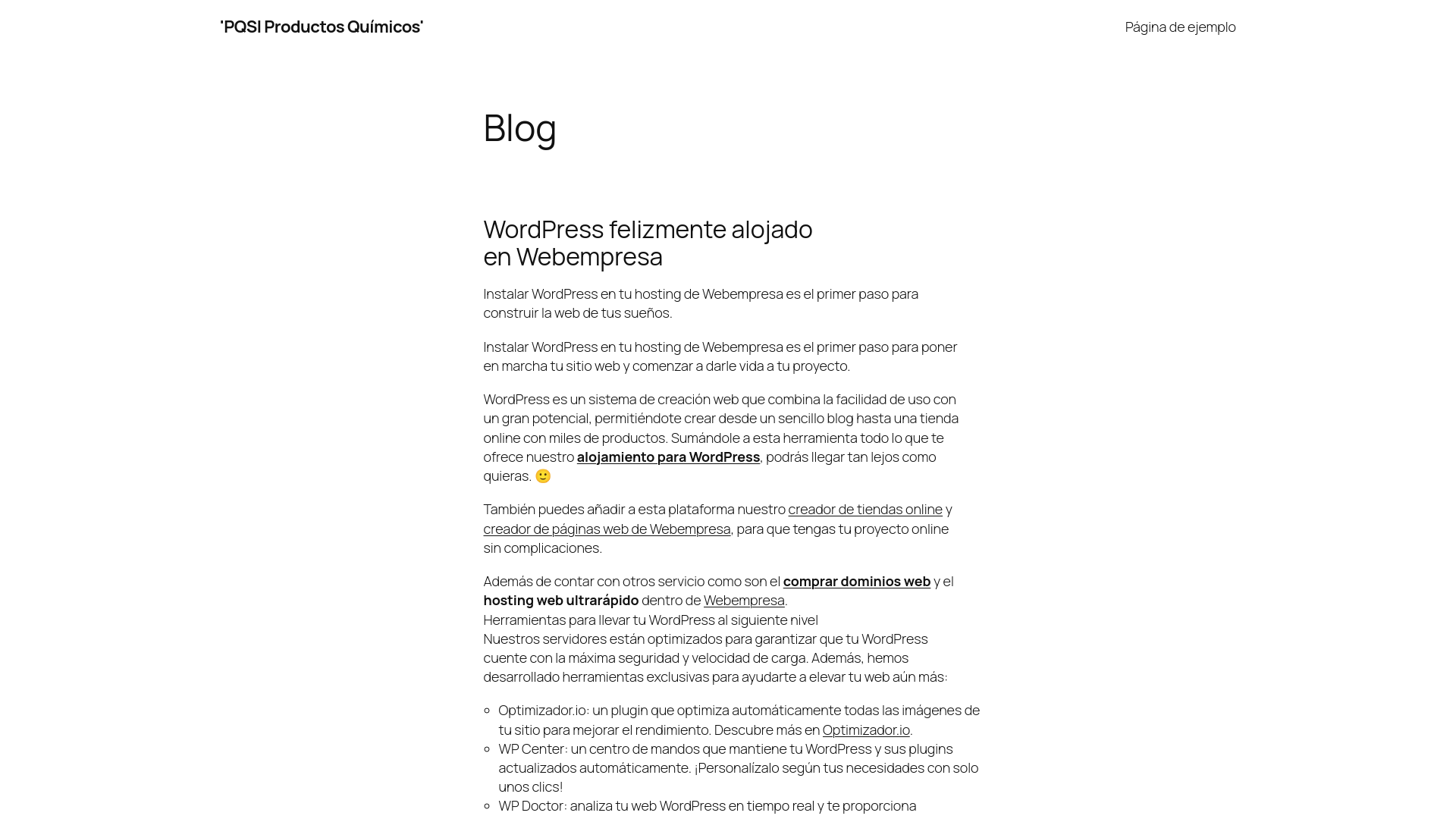 website screenshot of https://pqsiproductosquimicos.com/