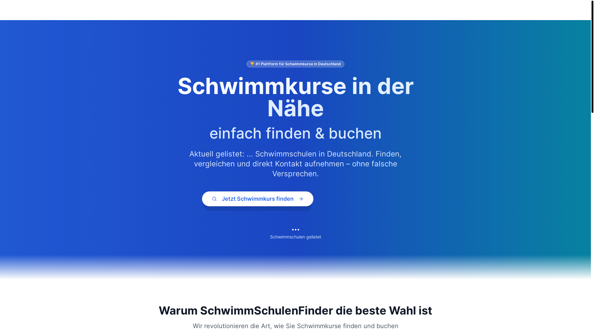 website screenshot of https://schwimmschulenfinder.de/
