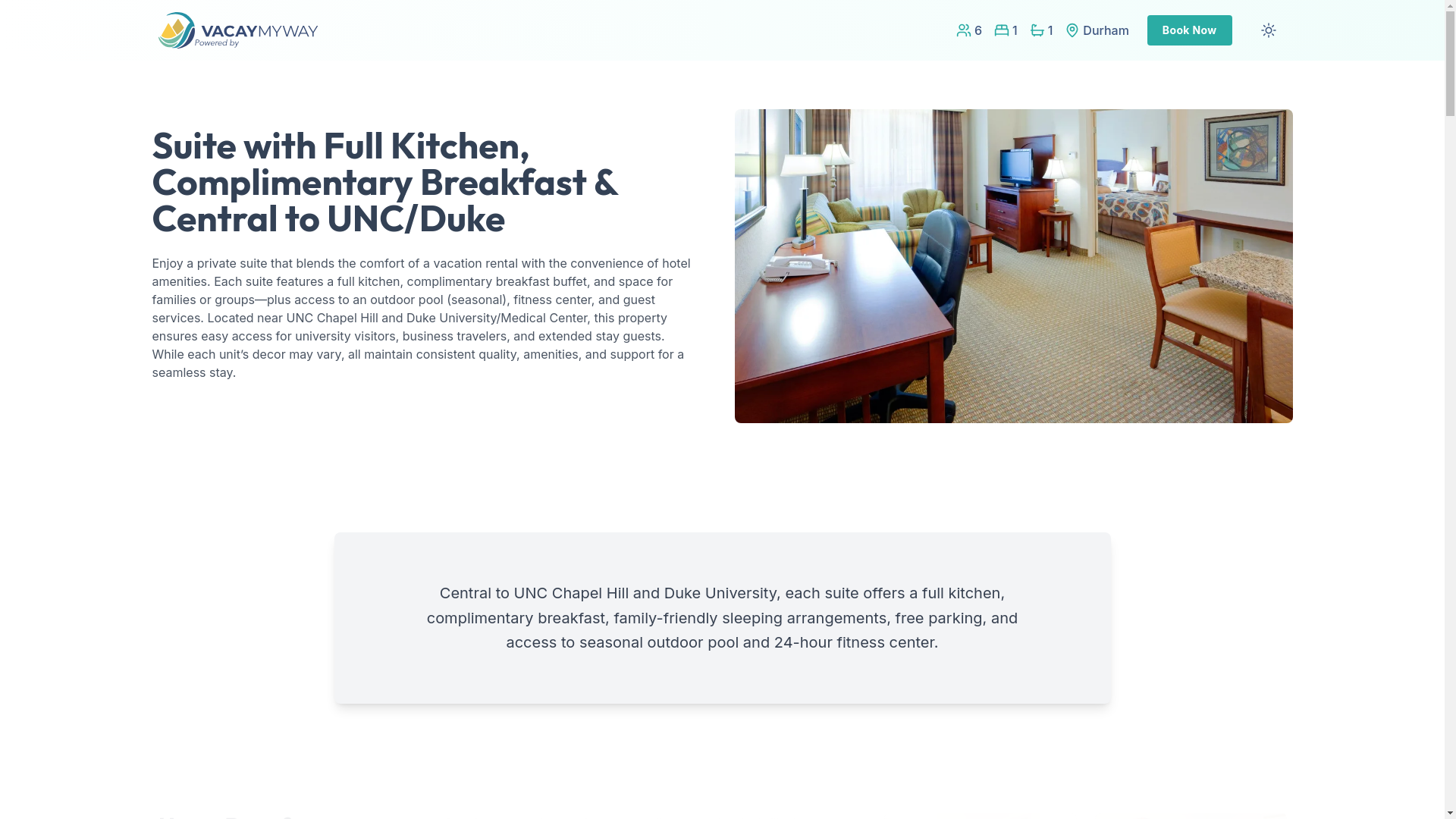 website screenshot of https://calmbullcity.vacations/