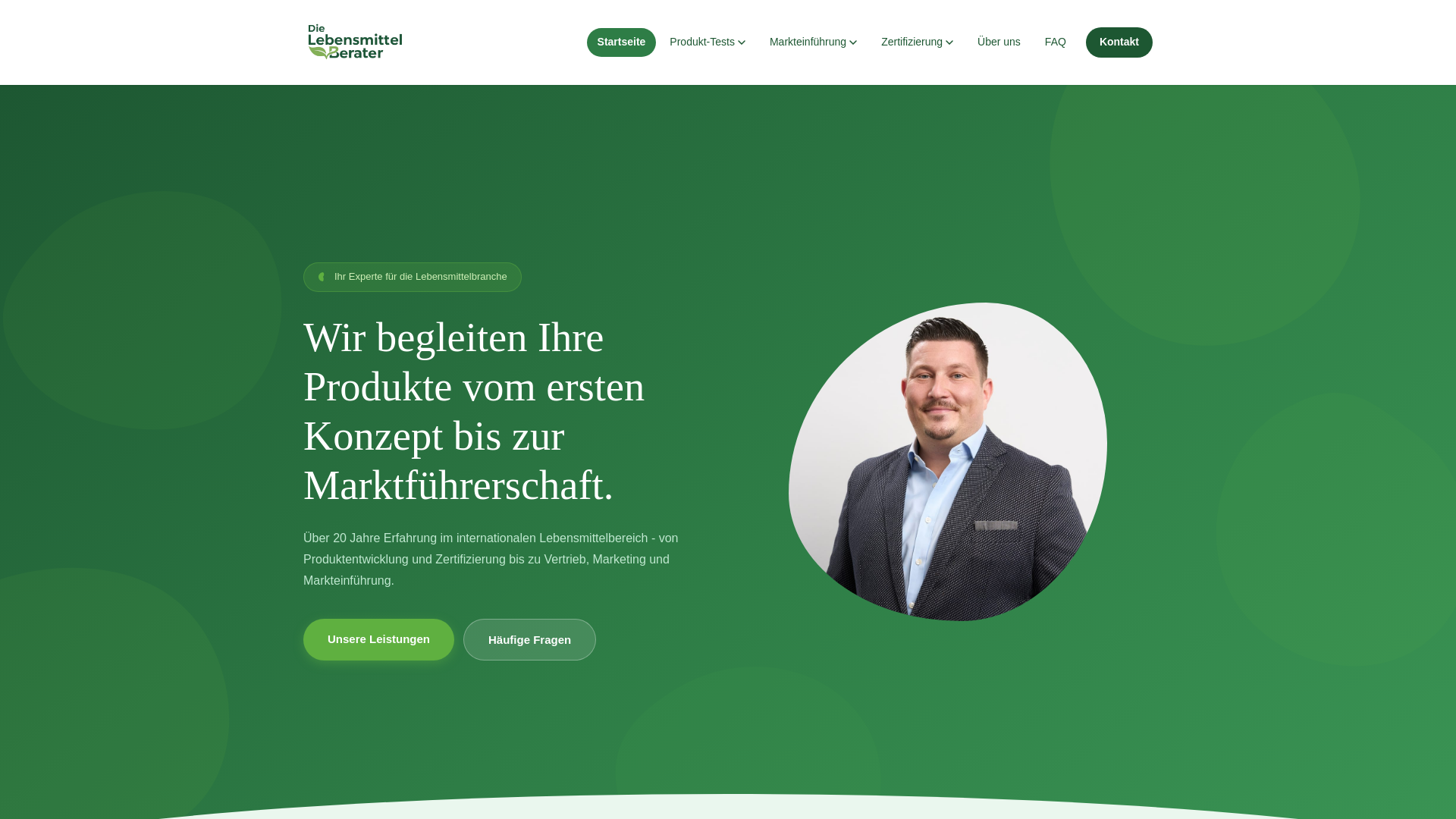 website screenshot of https://dielebensmittelberater.de