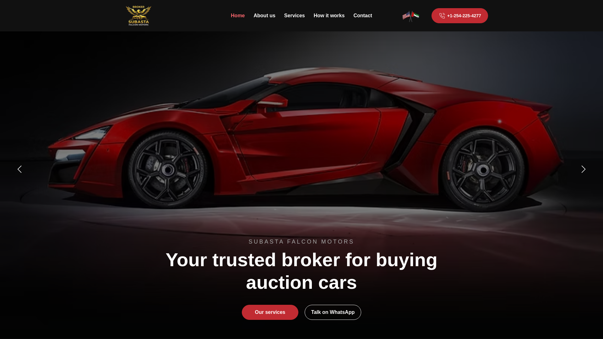 website screenshot of https://subastafalconmotors.com/