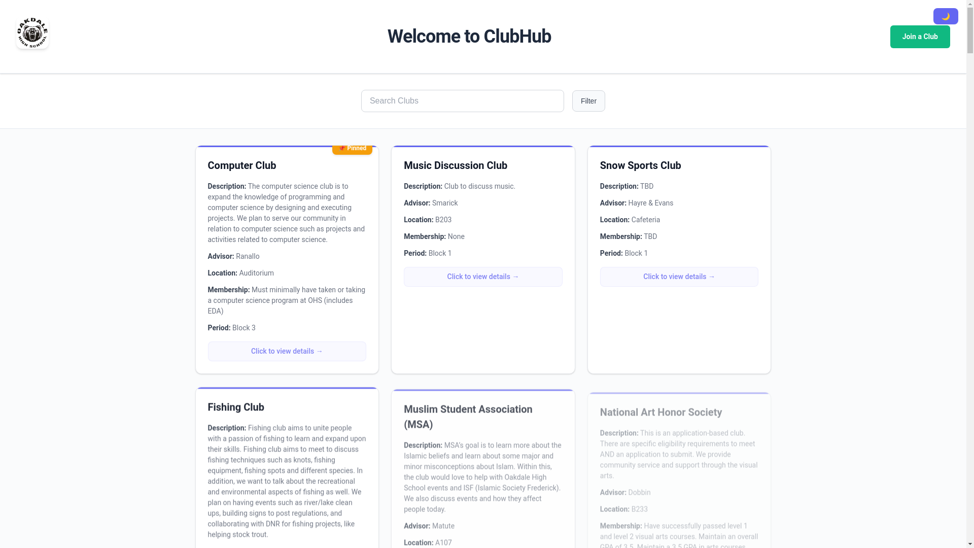 website screenshot of https://bearclubs.org/