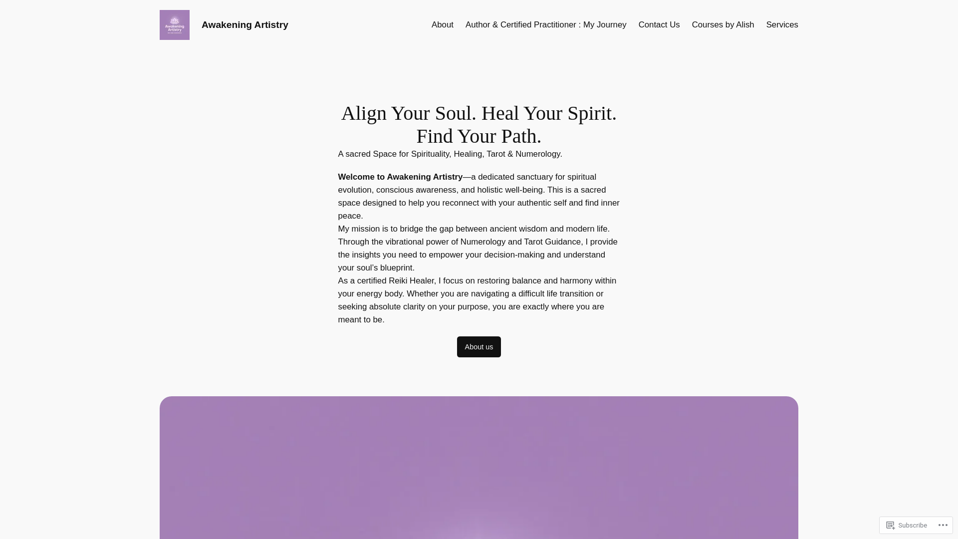 website screenshot of https://awakeningartistry.in/