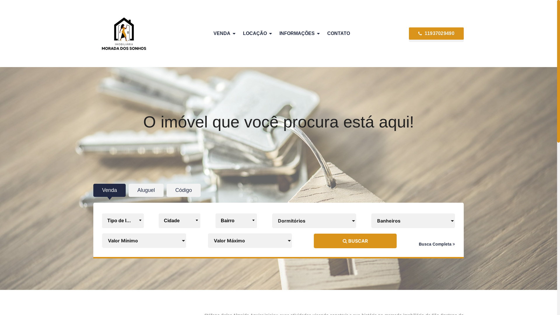website screenshot of https://imobiliariamoradadossonhos.com.br/