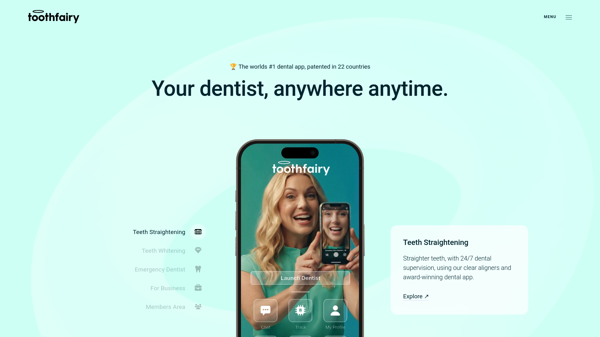 website screenshot of https://hqtoothfairyapp.com/