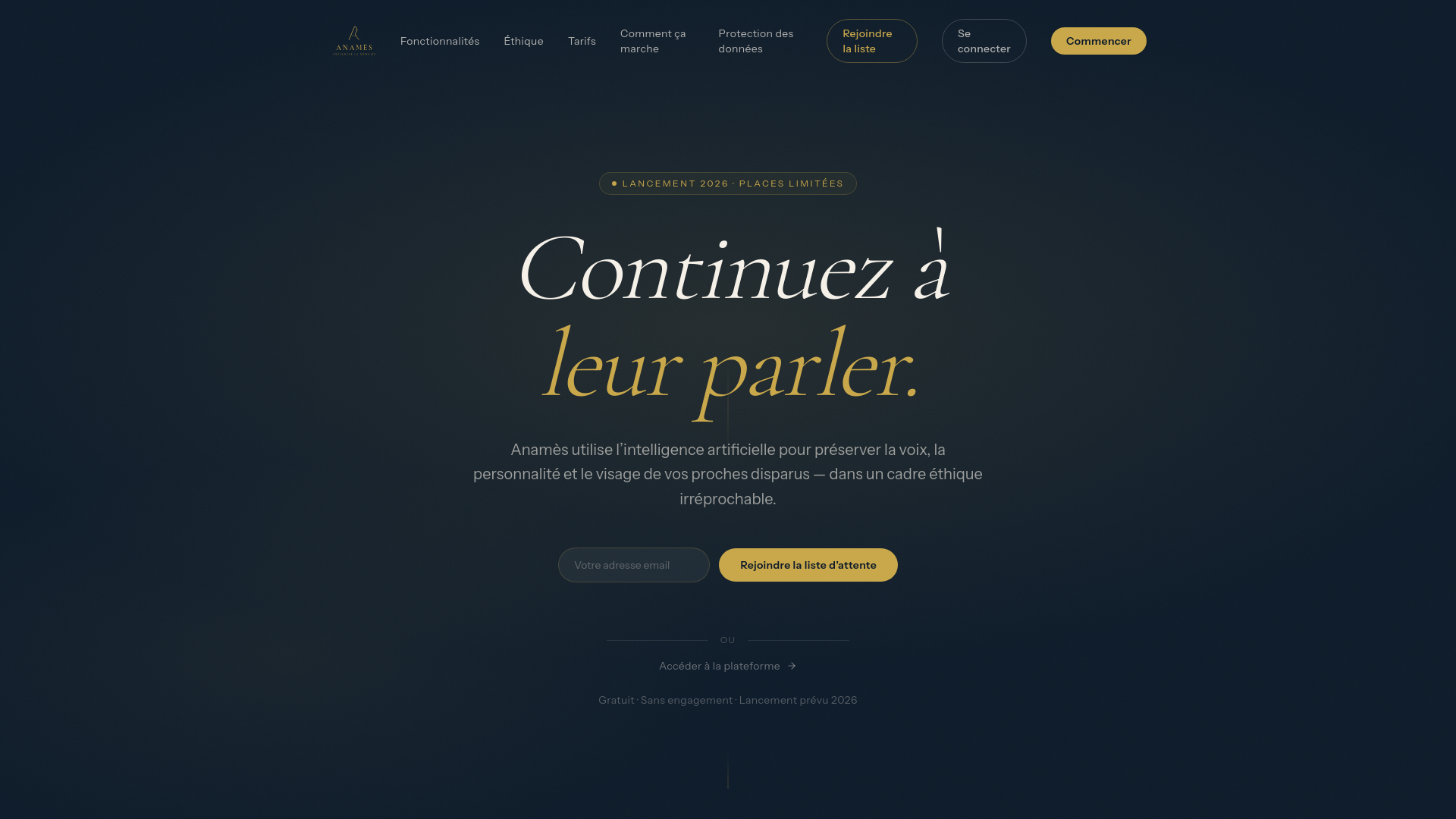 website screenshot of https://anames.fr