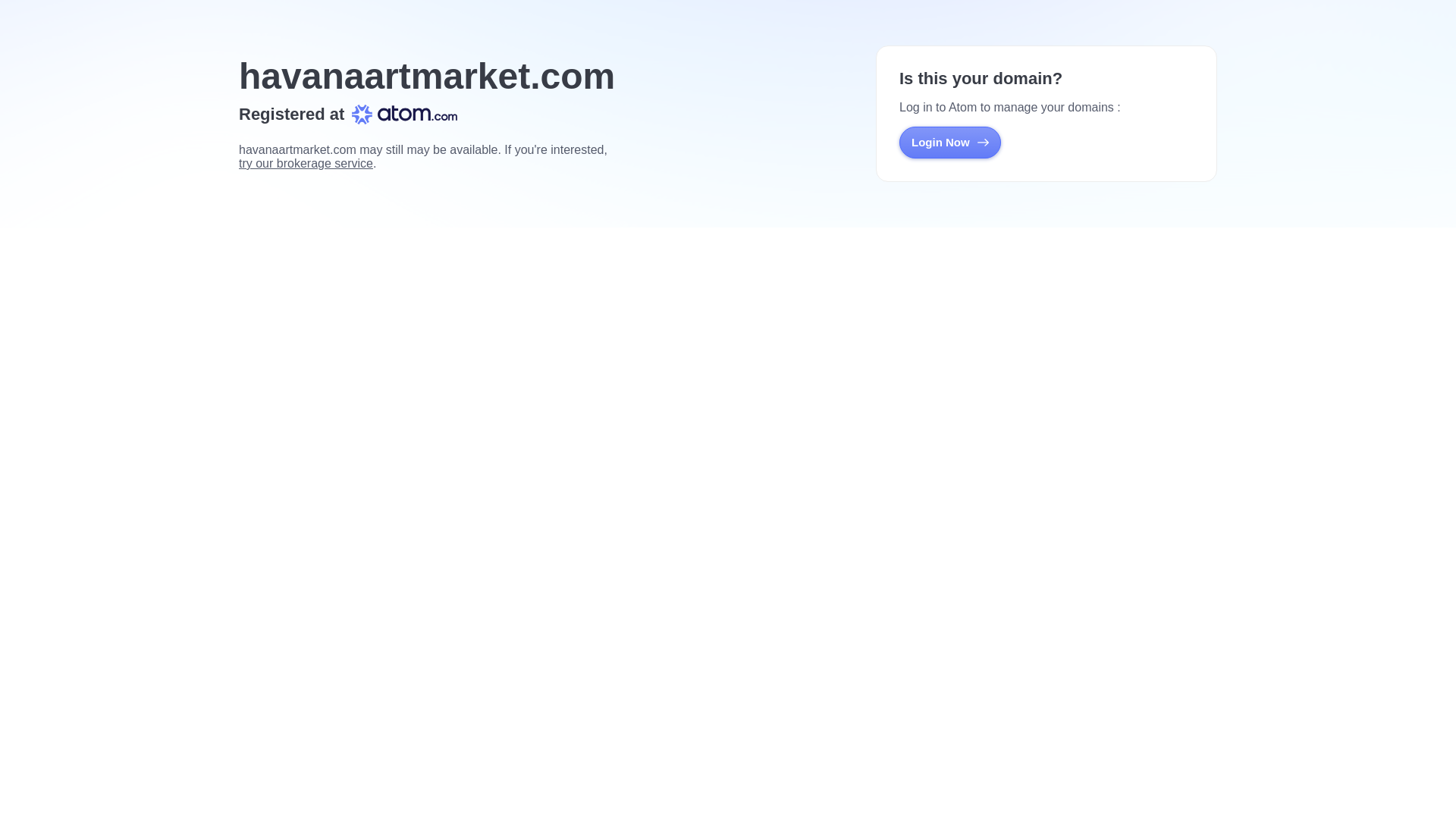 website screenshot of https://havanaartmarket.com/