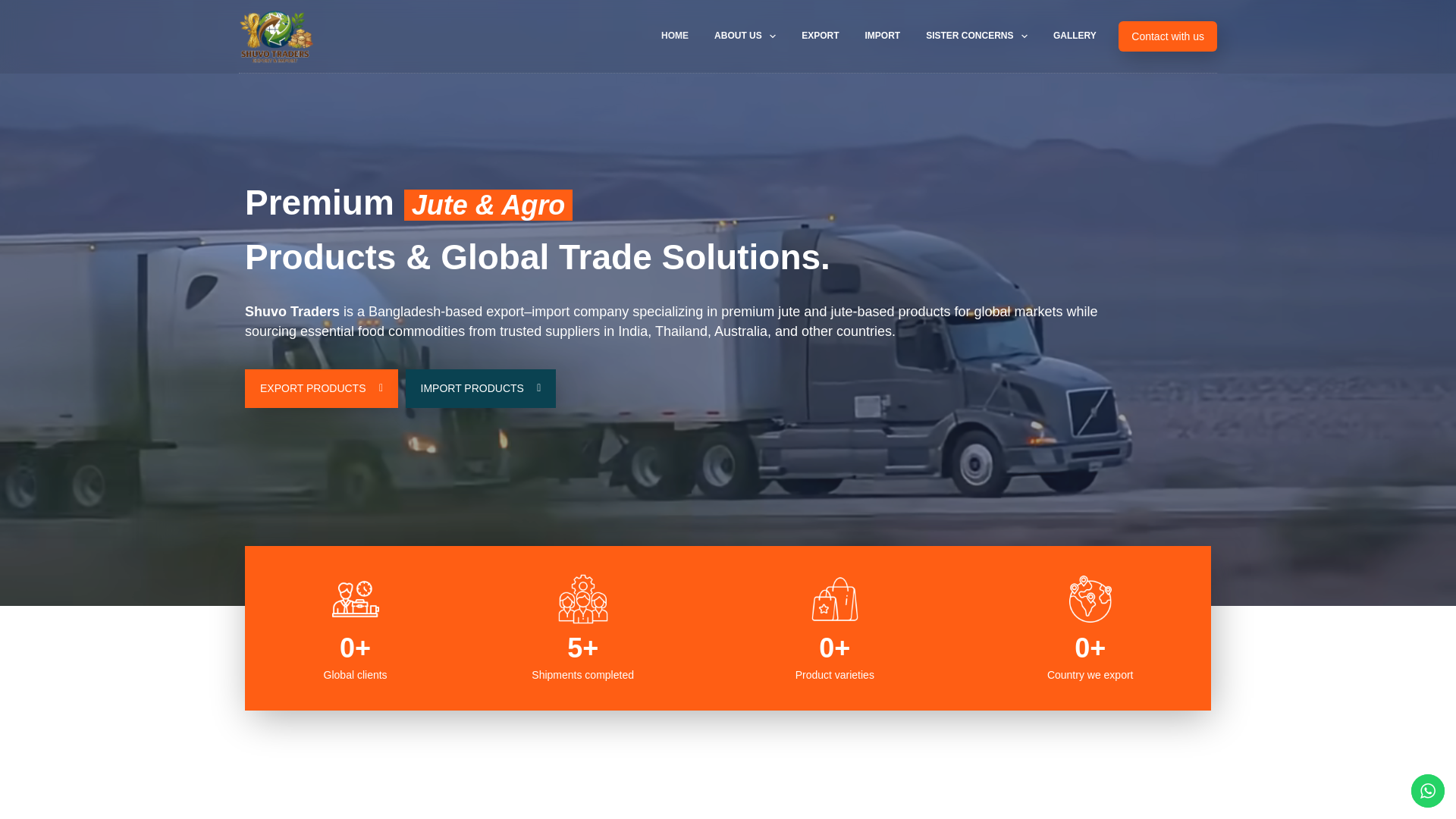 website screenshot of https://shuvotraders.com/