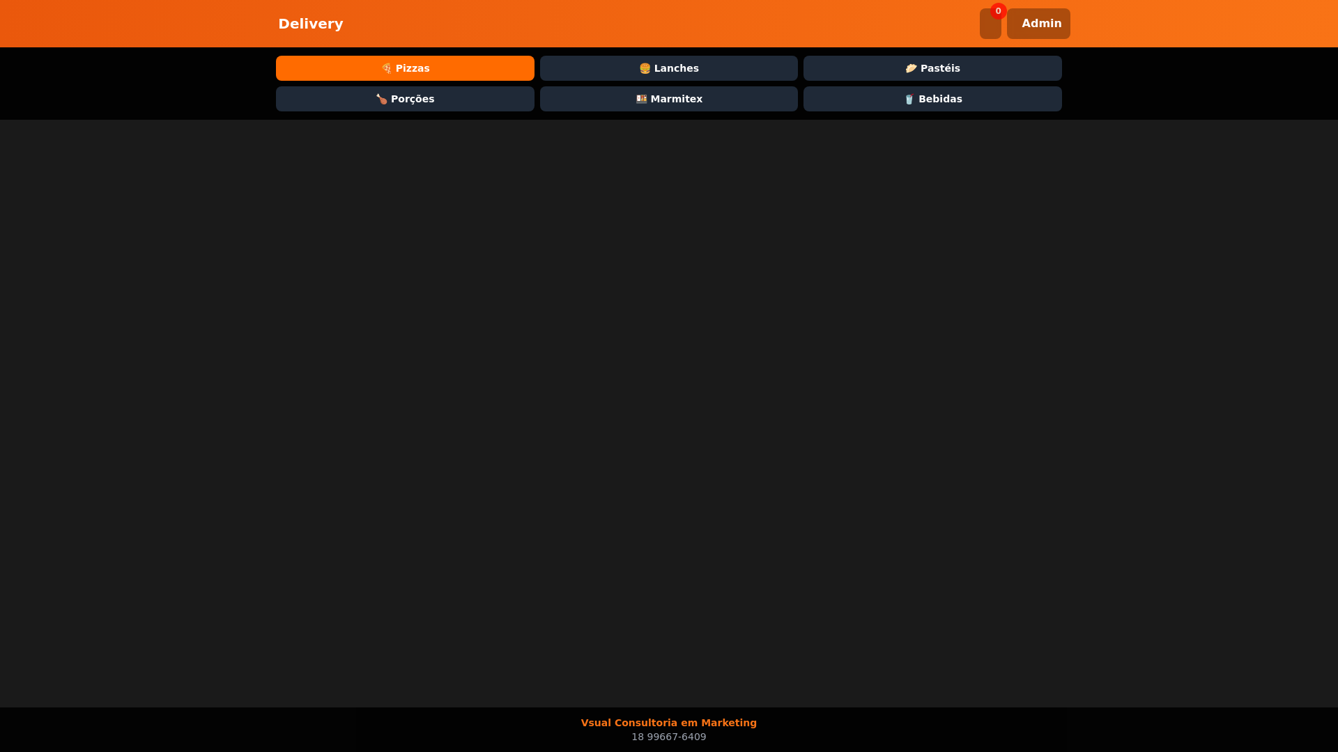 website screenshot of https://delivery-pizzaria.pages.dev/
