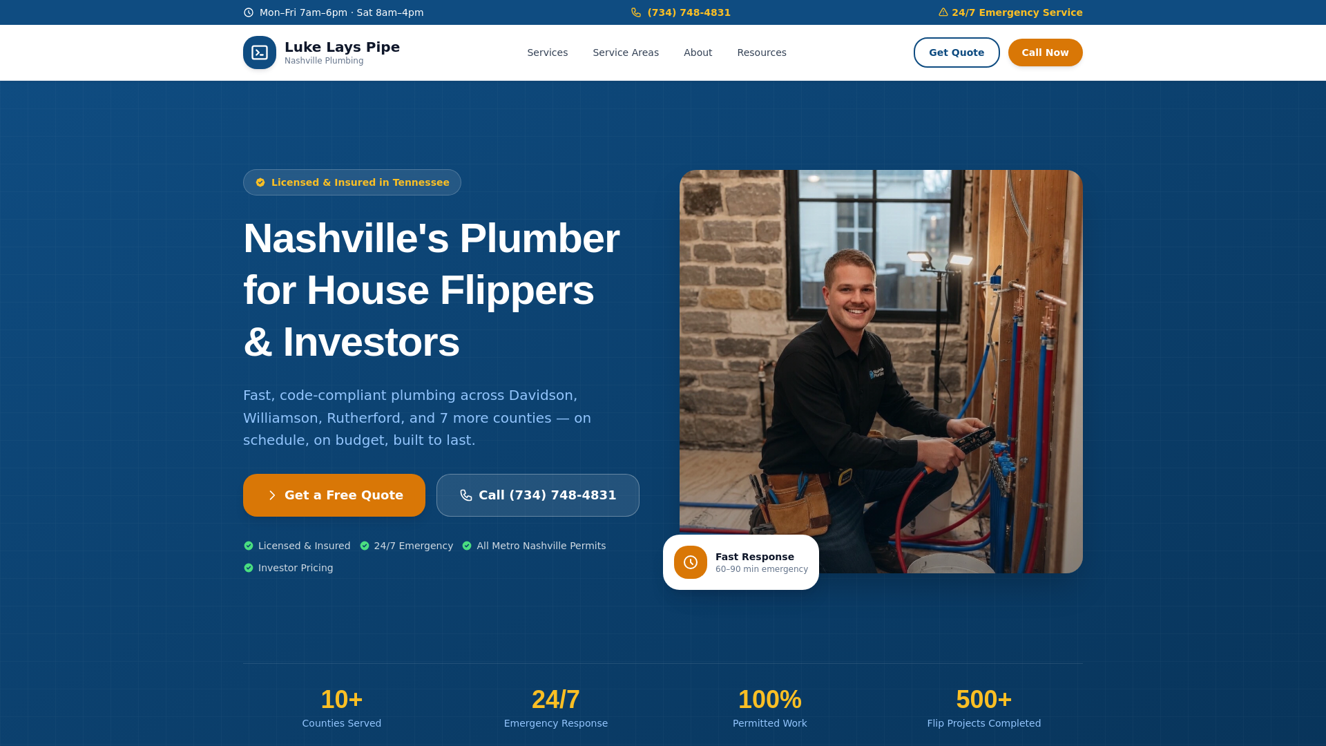 website screenshot of https://lukelayspipe.com/