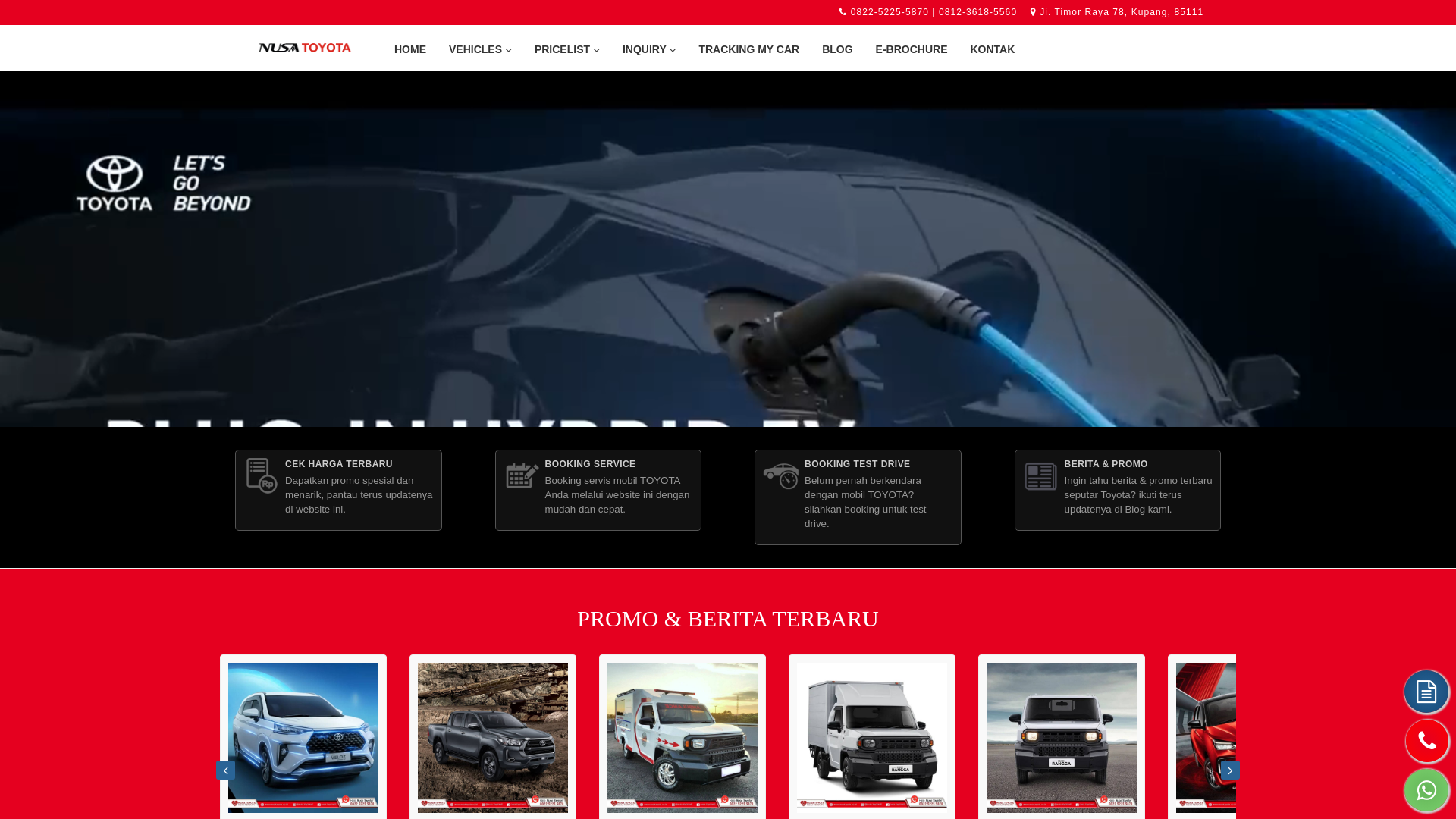 website screenshot of https://nusatoyota.co.id