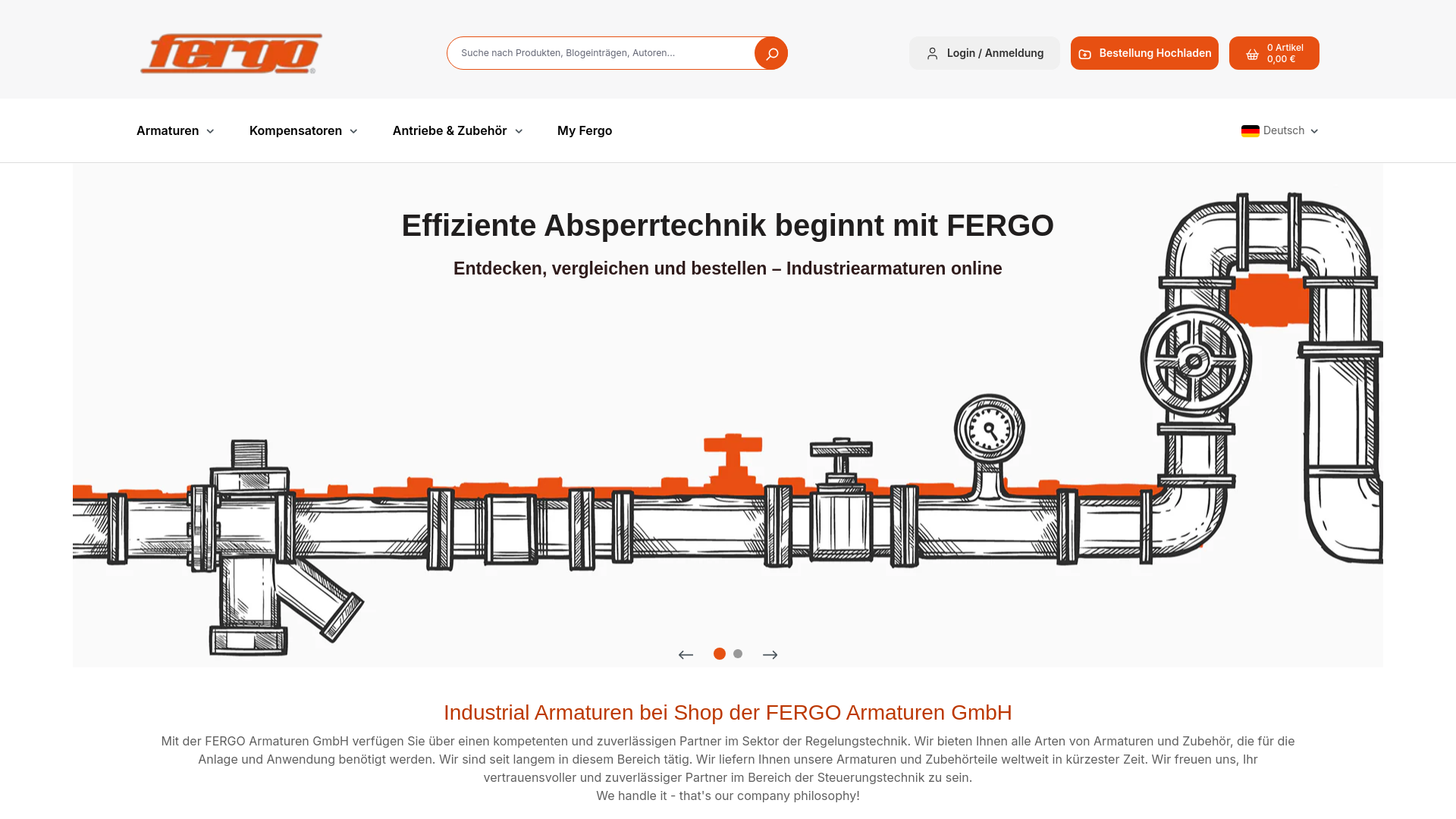 website screenshot of https://fergo.shop/