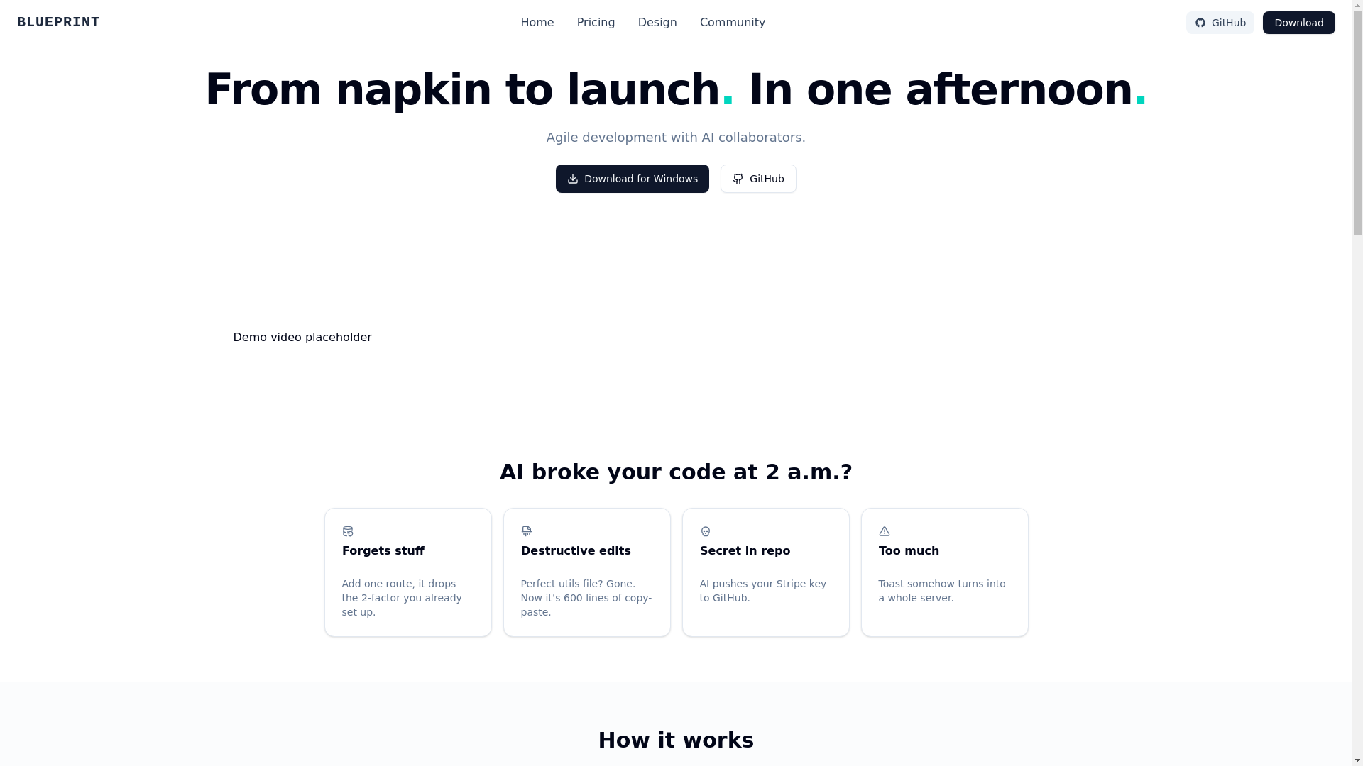 website screenshot of https://blueprint-landing-7op.pages.dev/