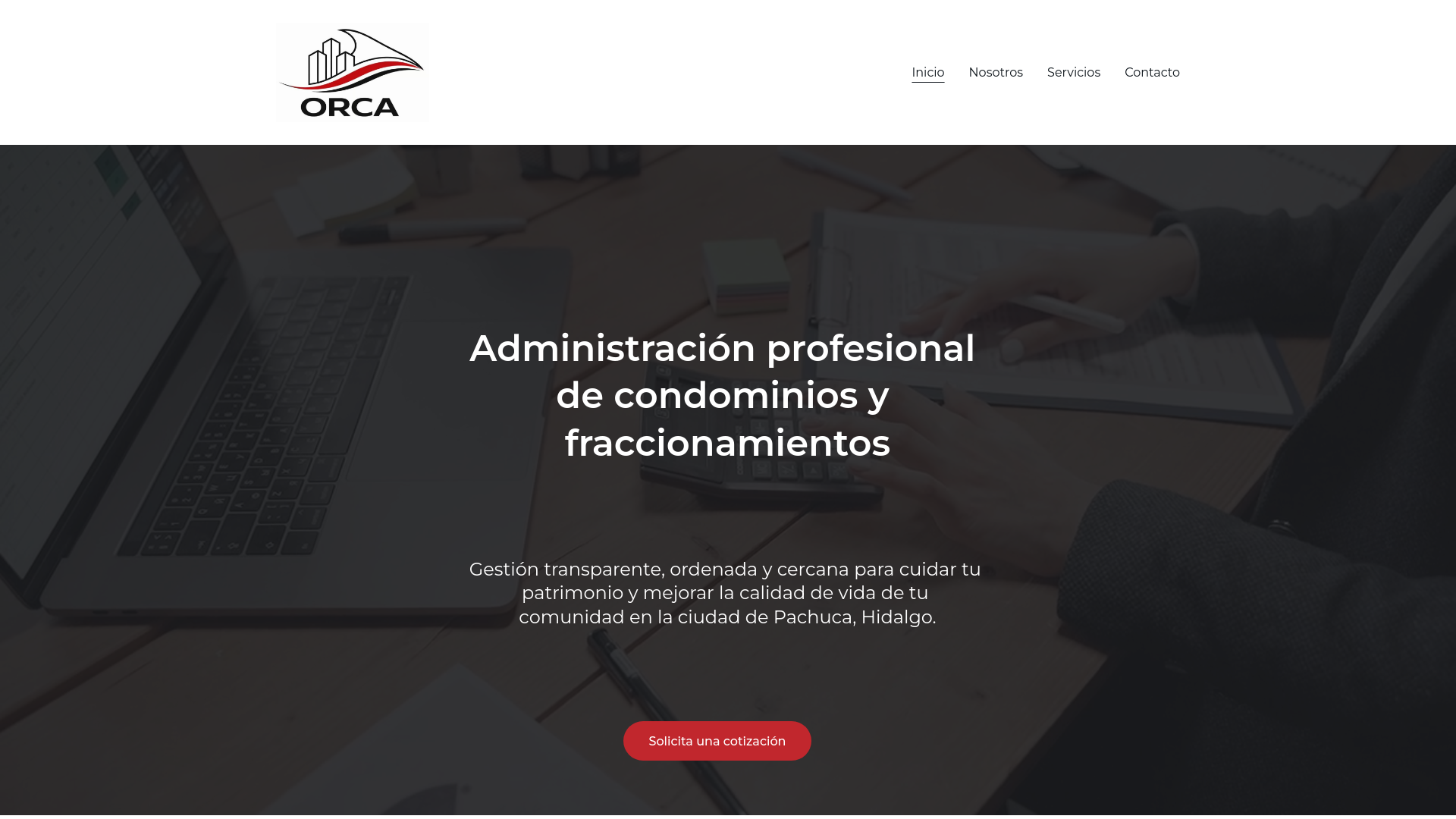 website screenshot of https://orcaadministracion.com/