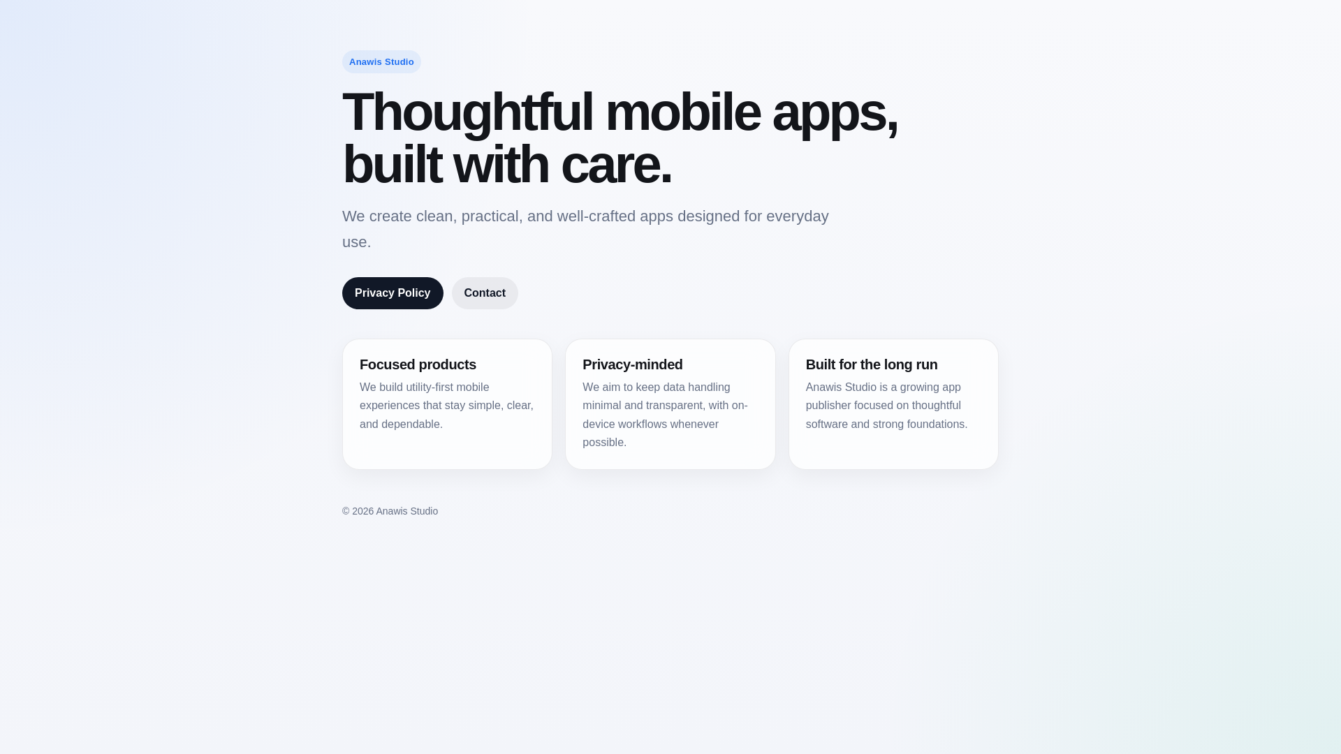 website screenshot of https://anawisstudio.com/