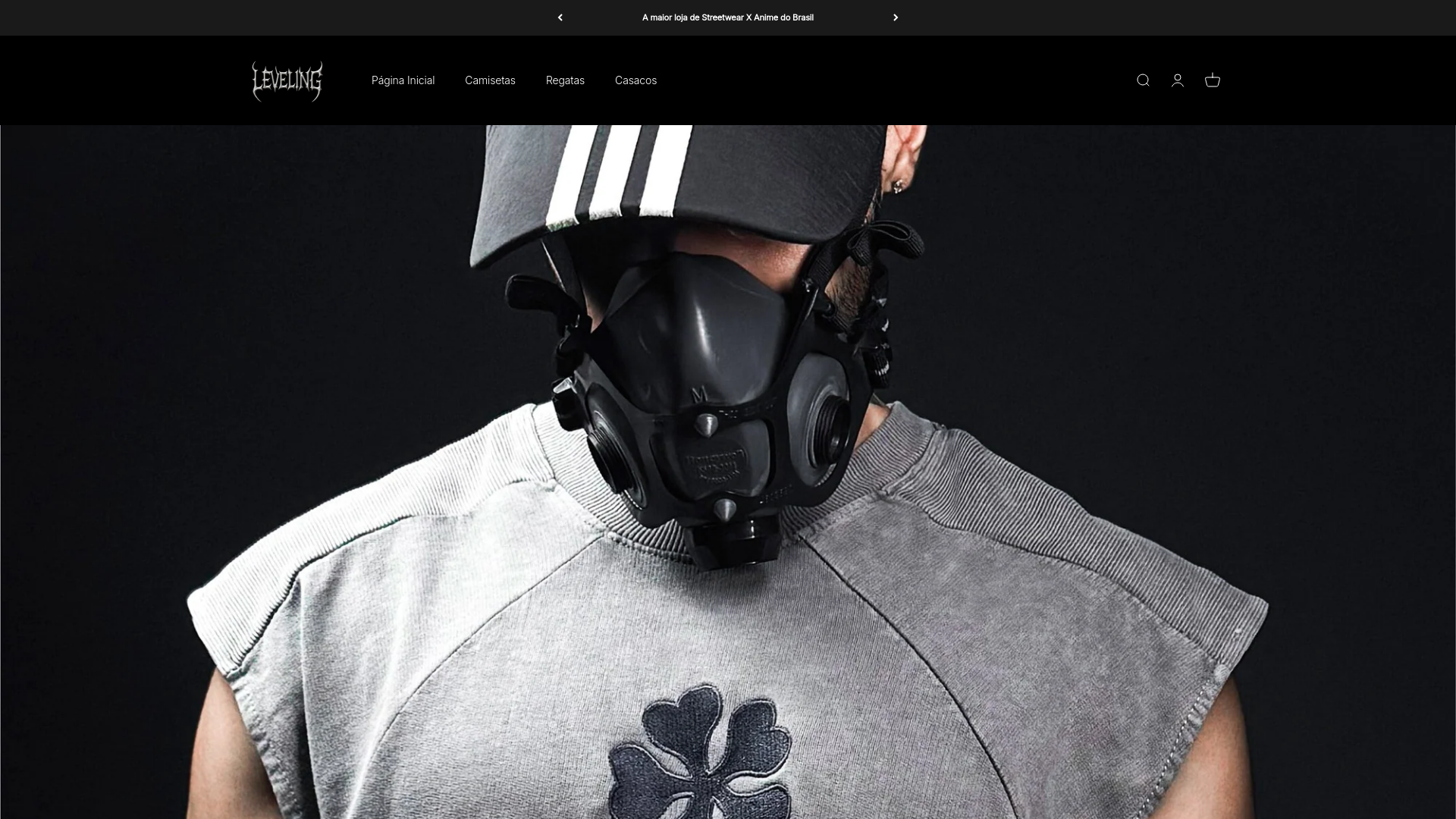 website screenshot of https://levelingstreetwear.com