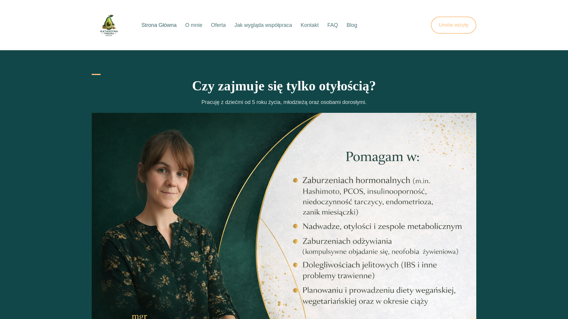 website screenshot of https://katarzynaterejkodietetyk.pl