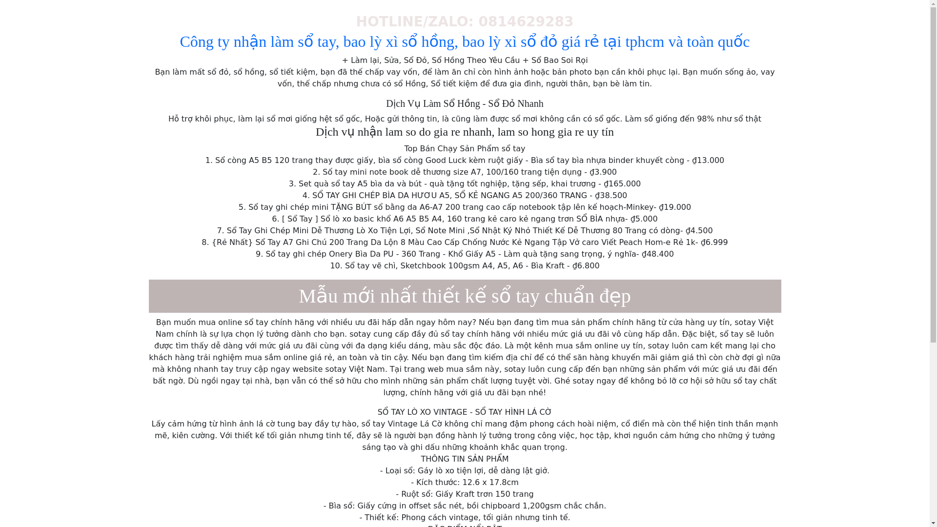 website screenshot of https://chuyenlamcacloaisonhanh.xyz/