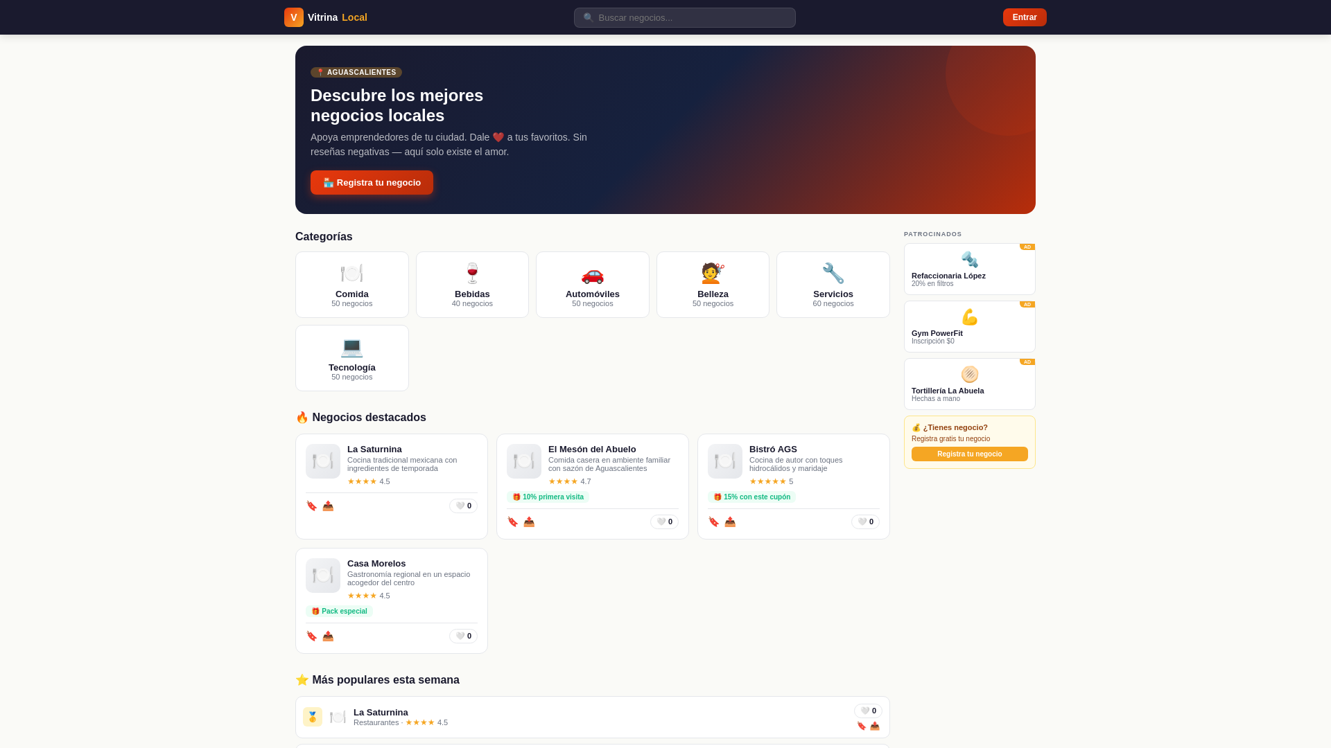website screenshot of https://vitrinalocal.pages.dev/