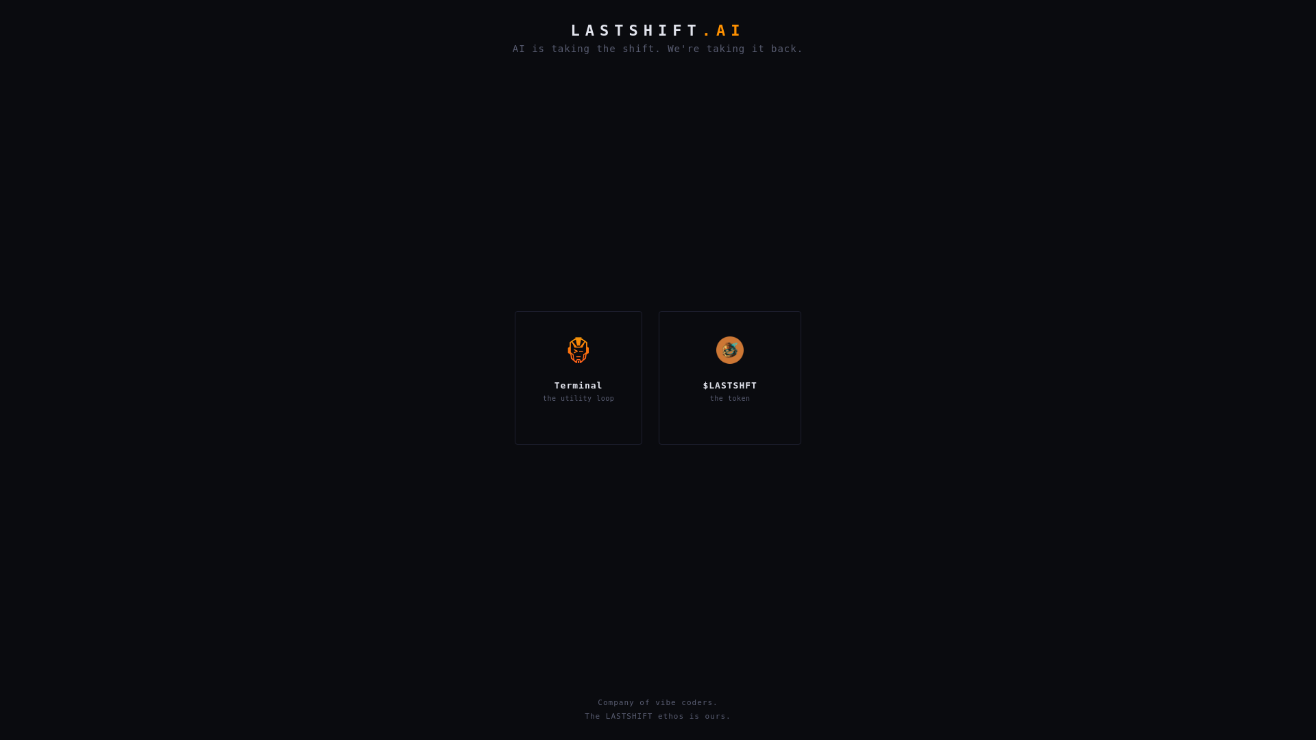 website screenshot of https://lastshift.ai/