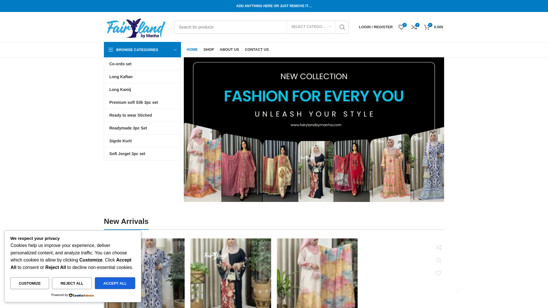 website screenshot of https://fairylandbymanha.com/