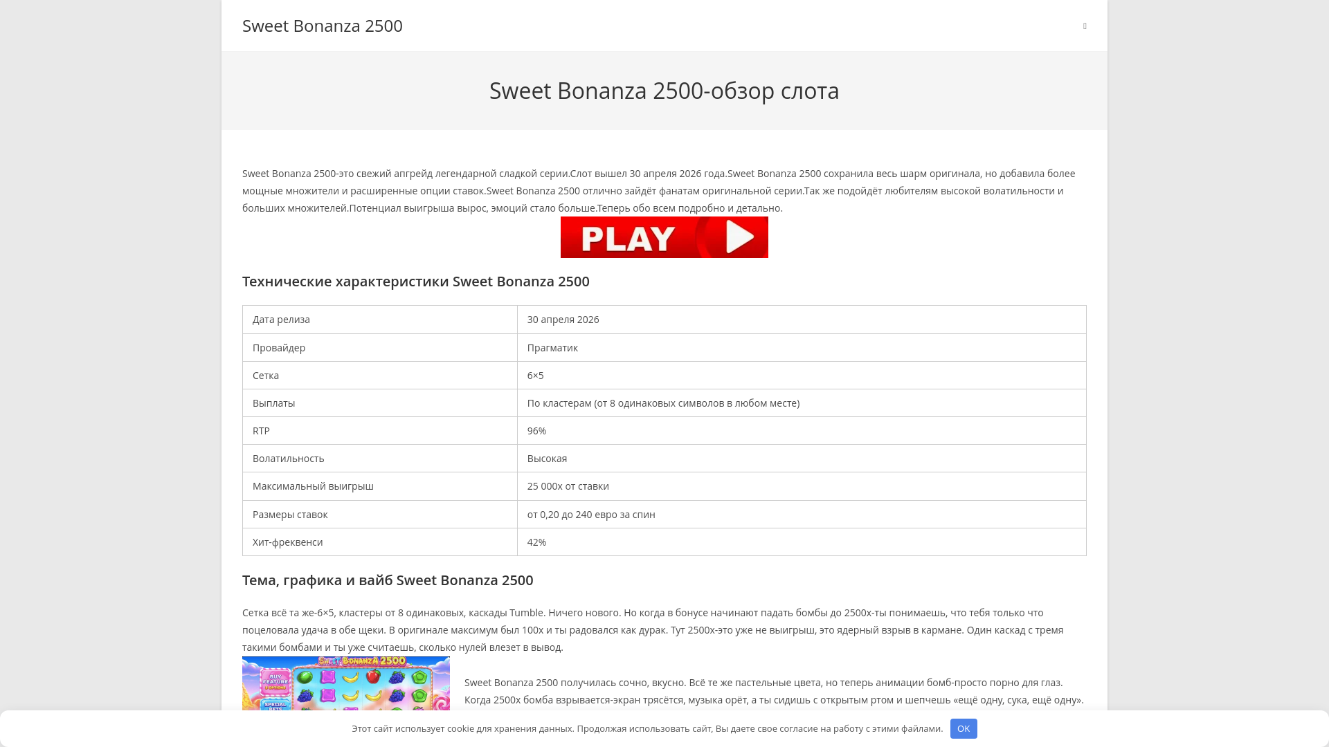 website screenshot of https://sweetbonanza-2500.ru/