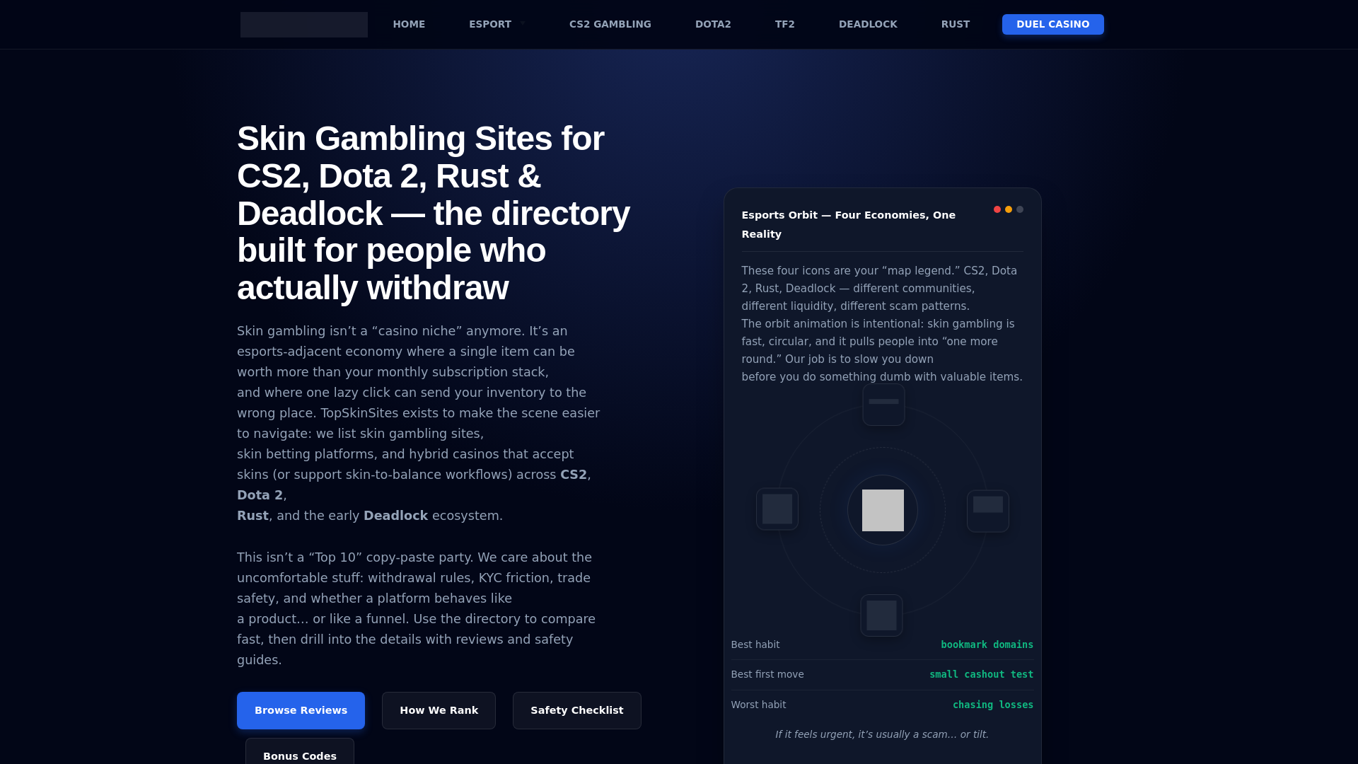 website screenshot of https://topskinsites.com/