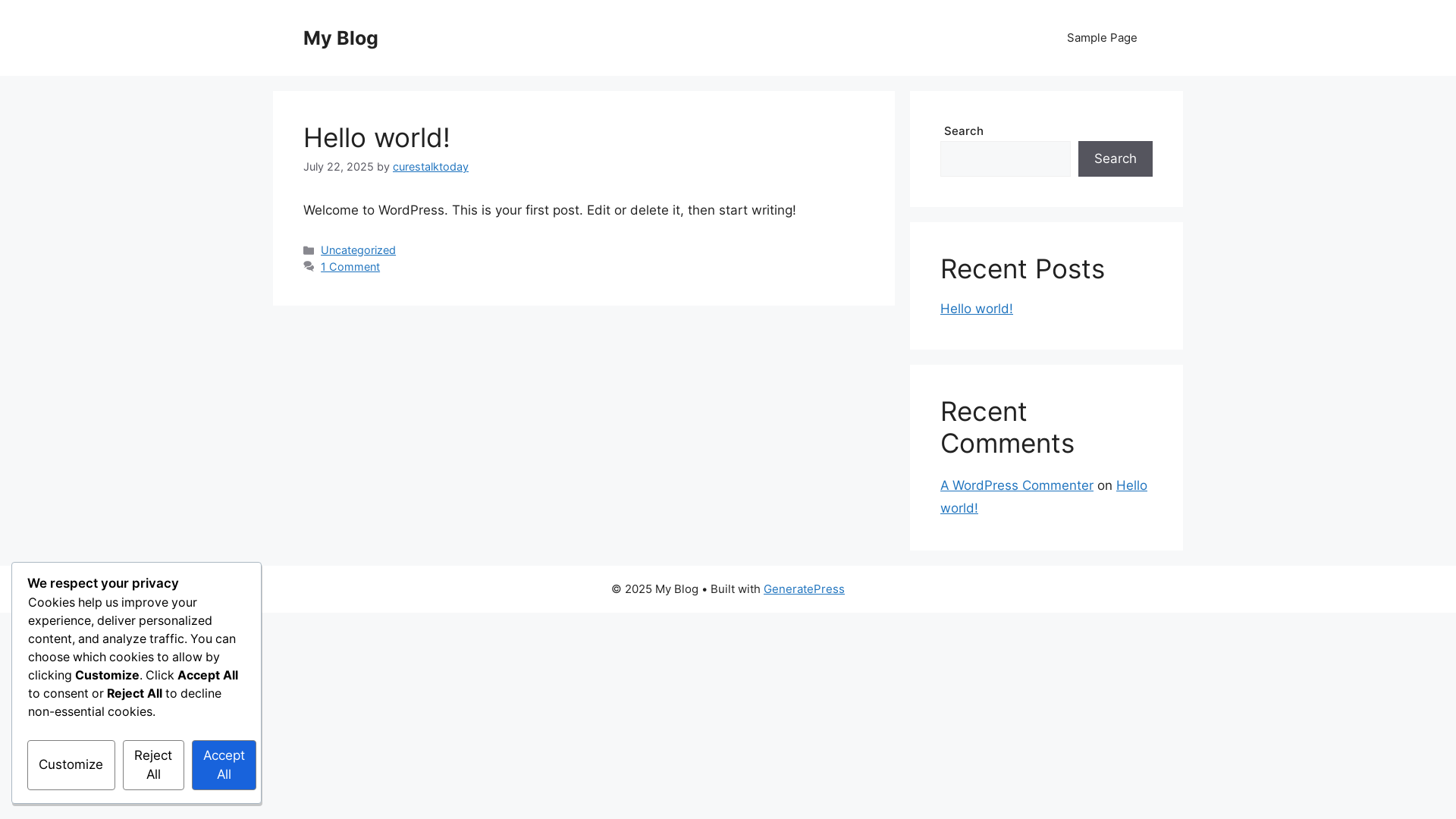 website screenshot of https://curestalktoday.com/