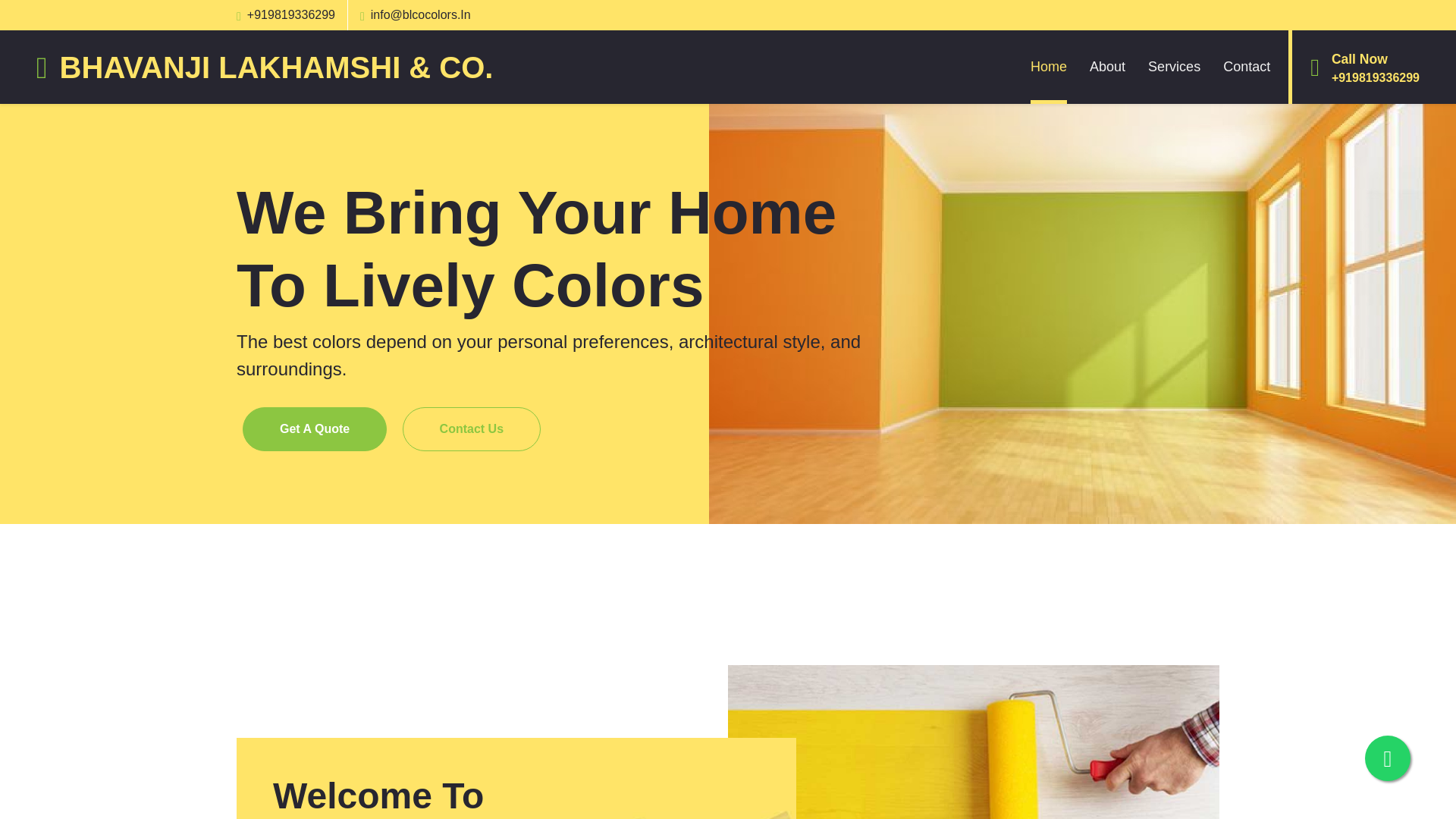 website screenshot of https://blcocolors.in/