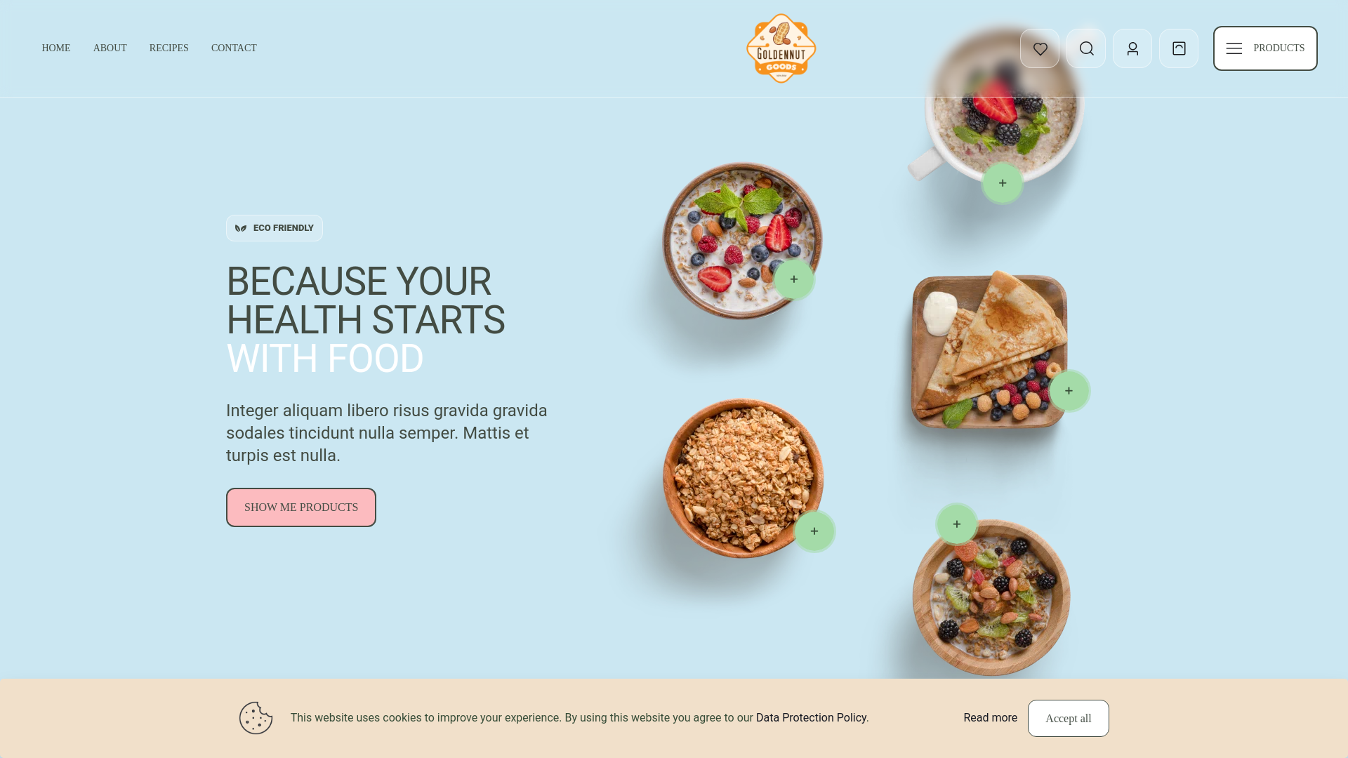 website screenshot of https://goldennutgoods.com/