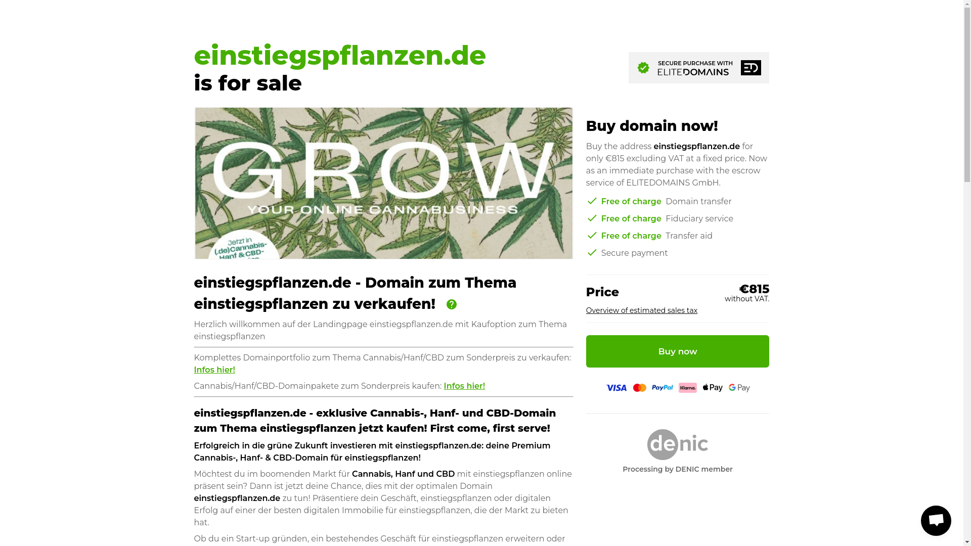 website screenshot of https://einstiegspflanzen.de/