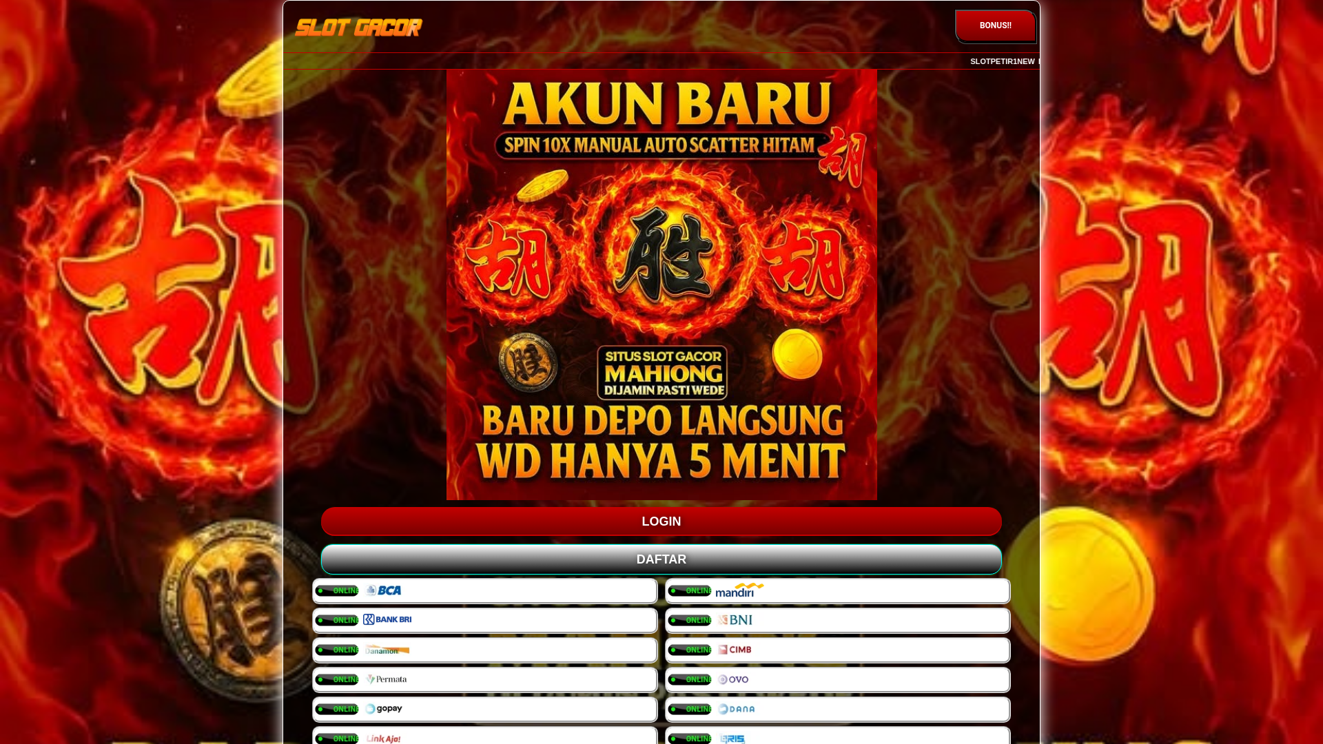 website screenshot of https://slotpetir1new.sbs/