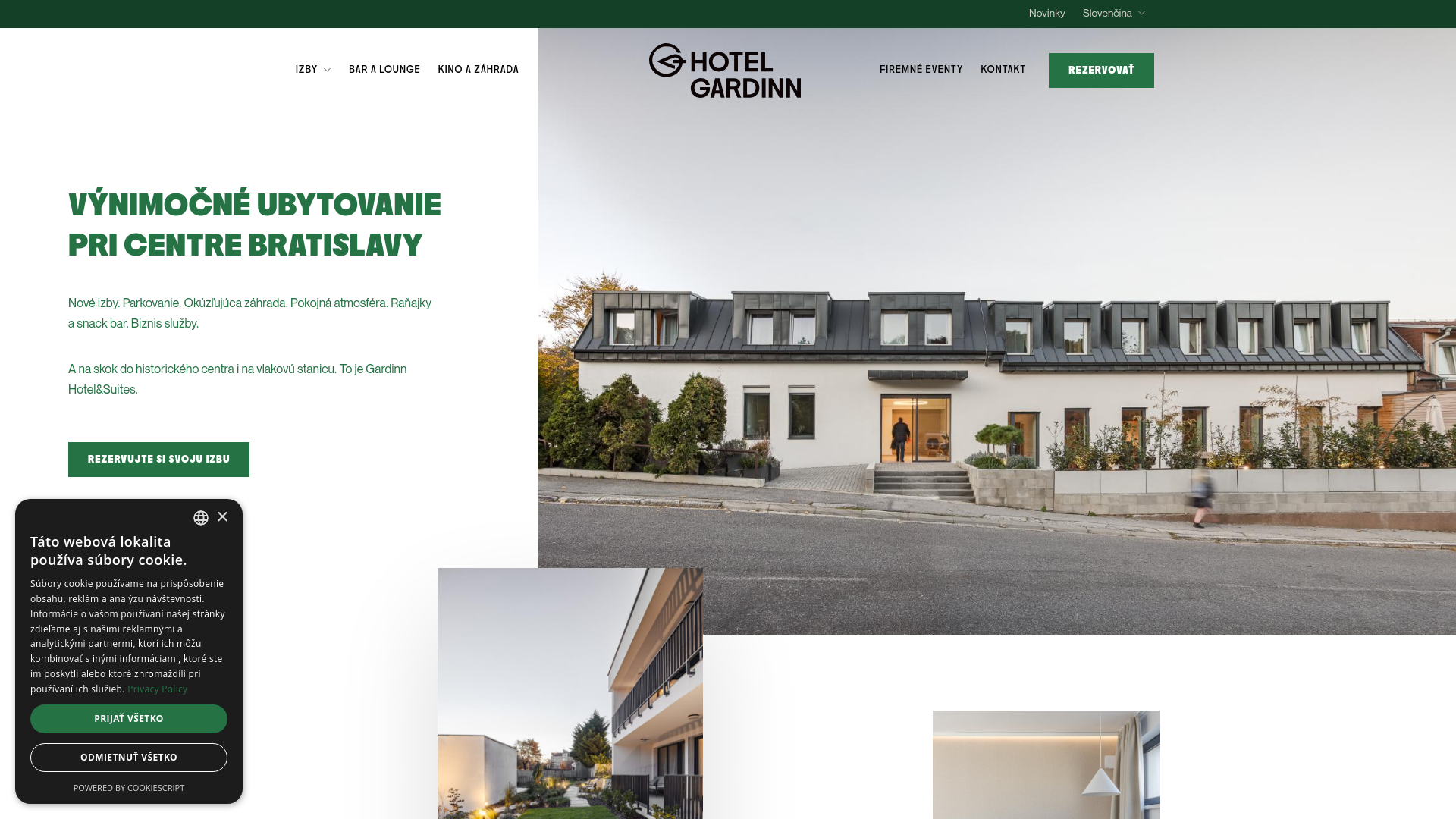 website screenshot of https://hotelgardinn.sk