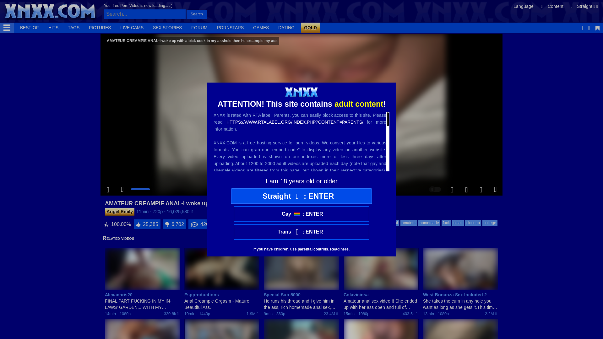 website screenshot of https://www.xnxx.com/video-uyqw1c4/amateur_creampie_anal-i_woke_up_with_a_bick_cock_in_my_asshole_then_he_creampie_my_ass
