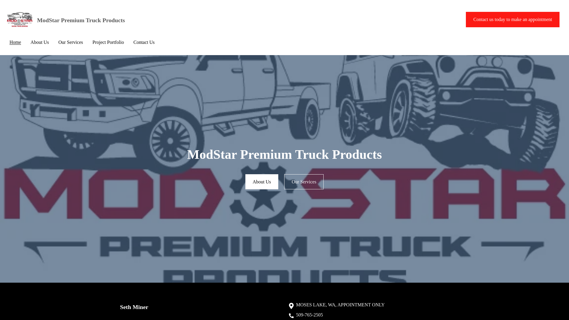 website screenshot of https://modstartruck.com/