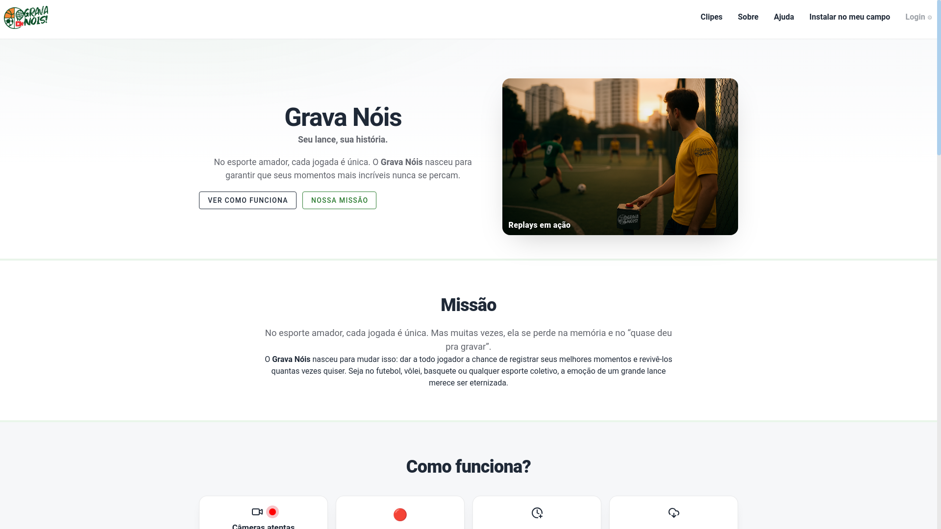 website screenshot of https://gravanois.com.br/
