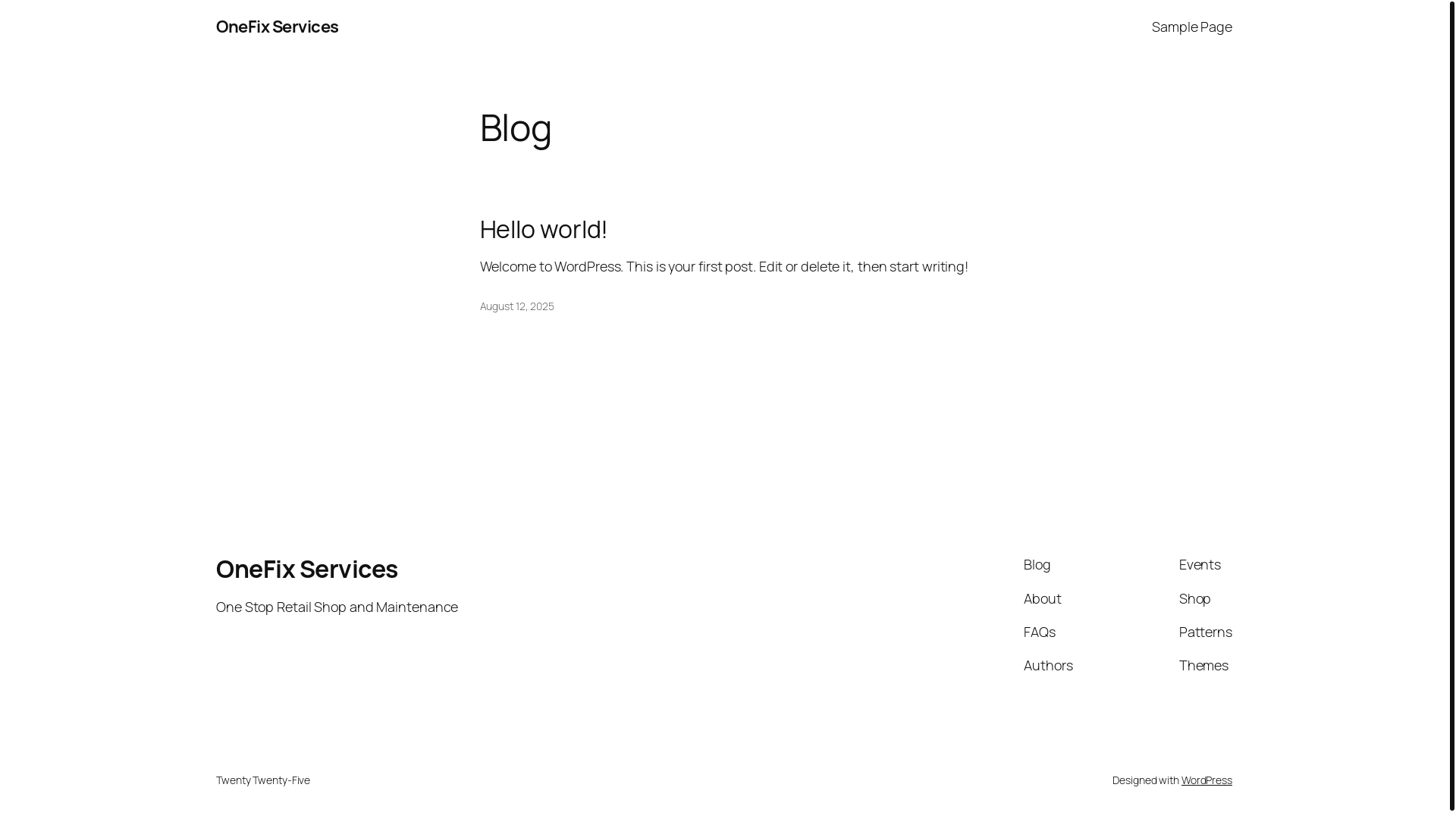website screenshot of https://onefixservices.co.za/