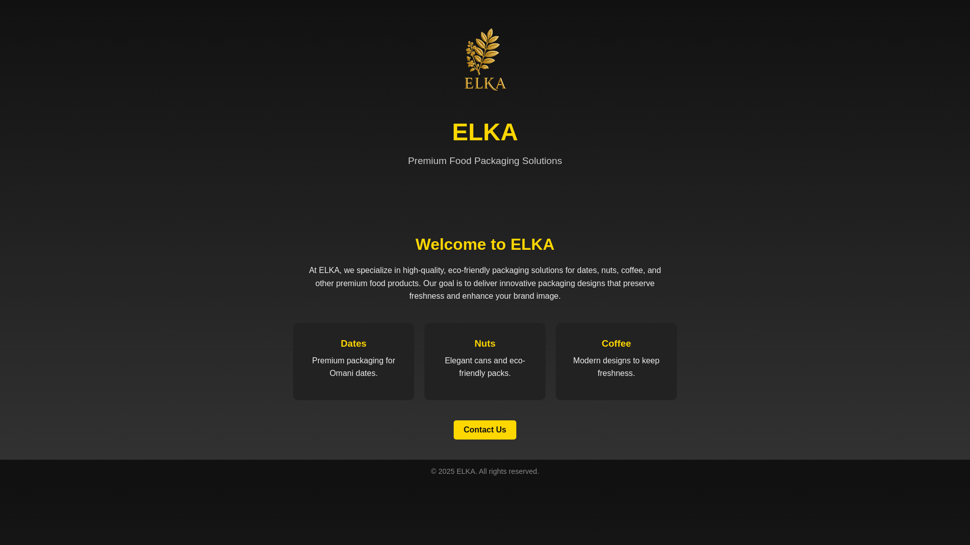 website screenshot of https://elkapack.com/