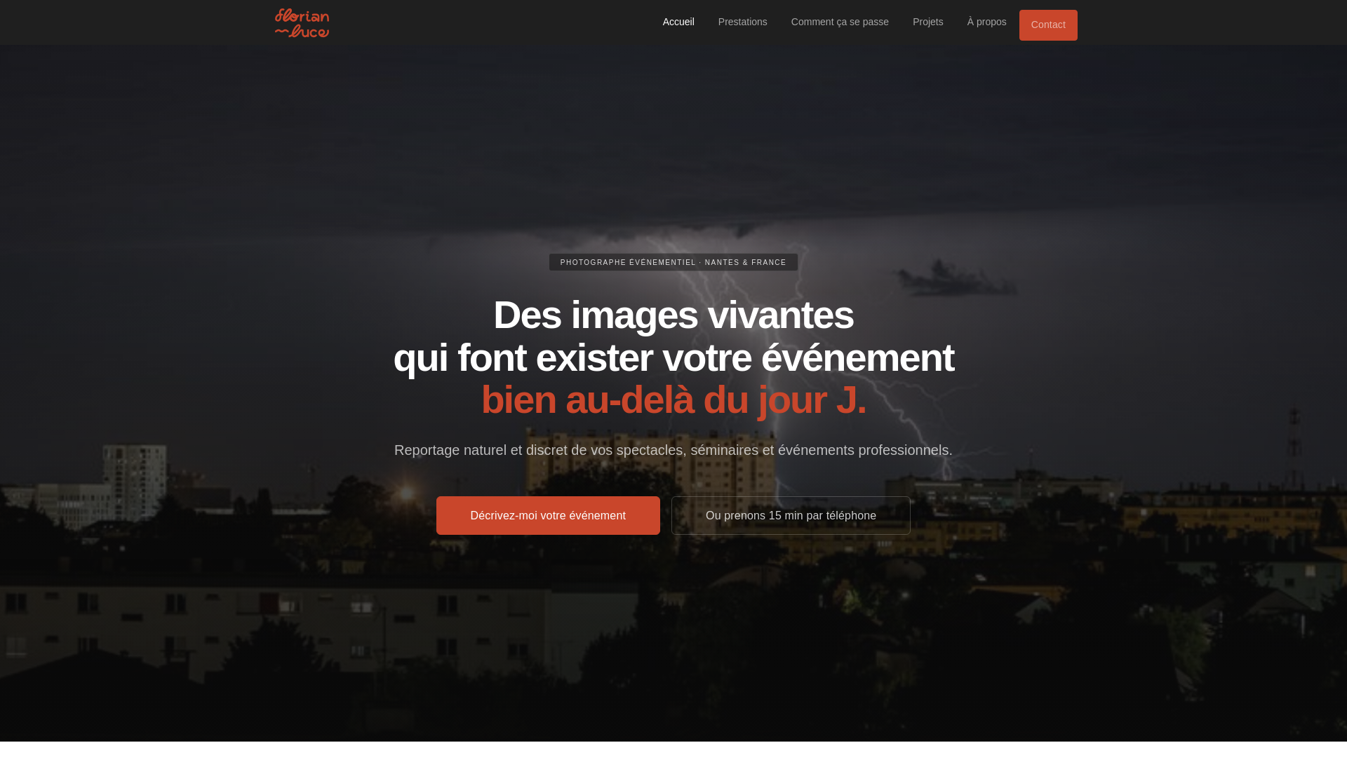 website screenshot of https://evenement.photography/