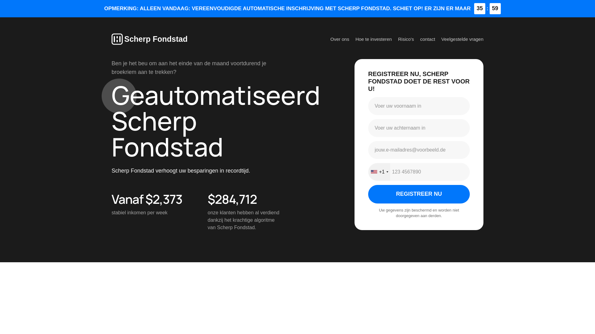 website screenshot of https://scherpfondstad.com