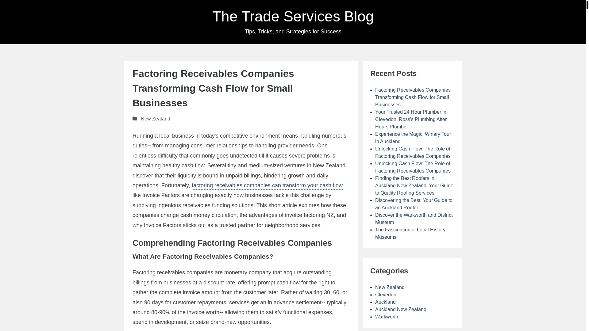 website screenshot of https://the-trade-services-blog.pages.dev/