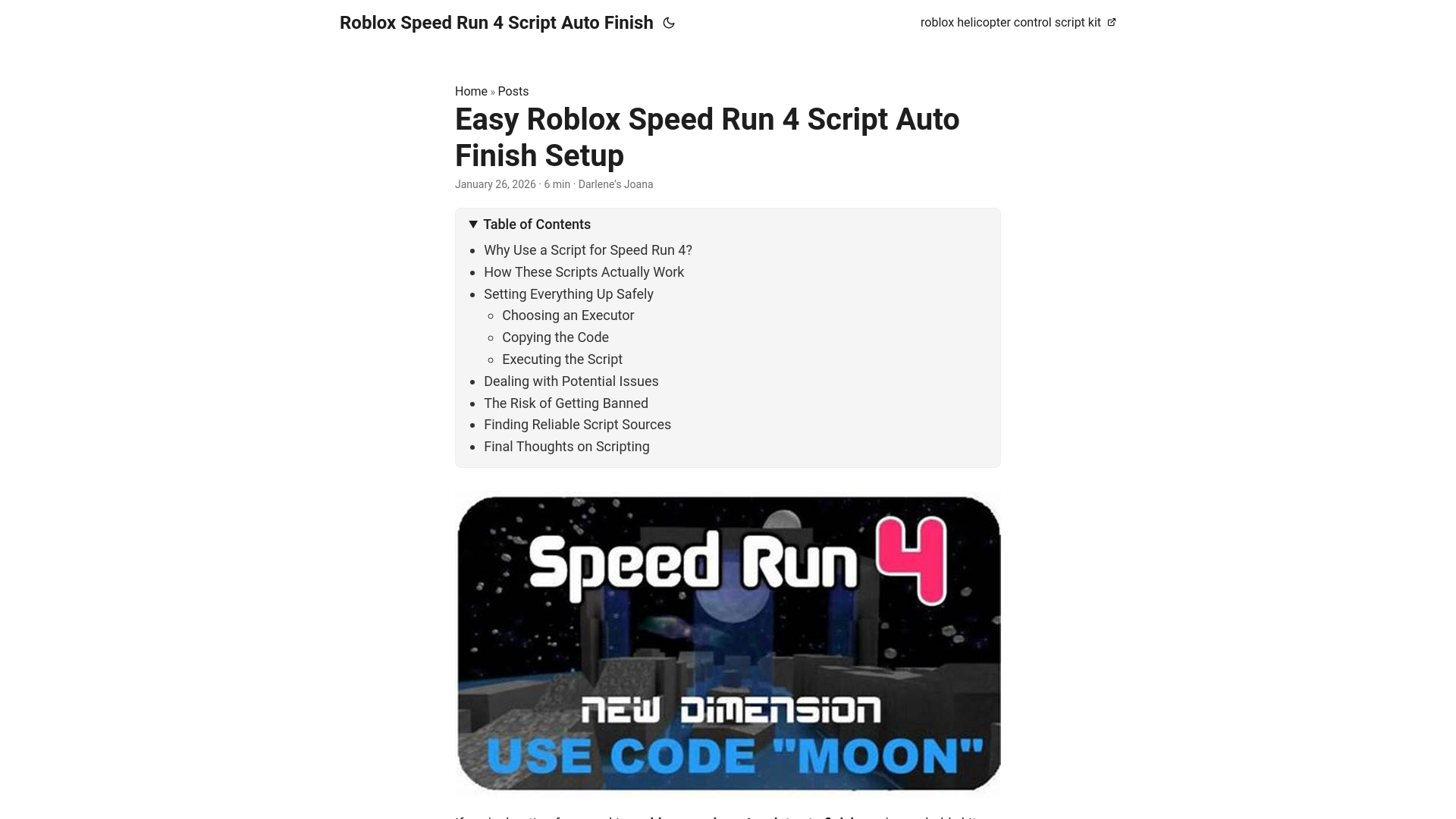 website screenshot of https://roblox-speed-run-4-script-auto-finish.pages.dev/