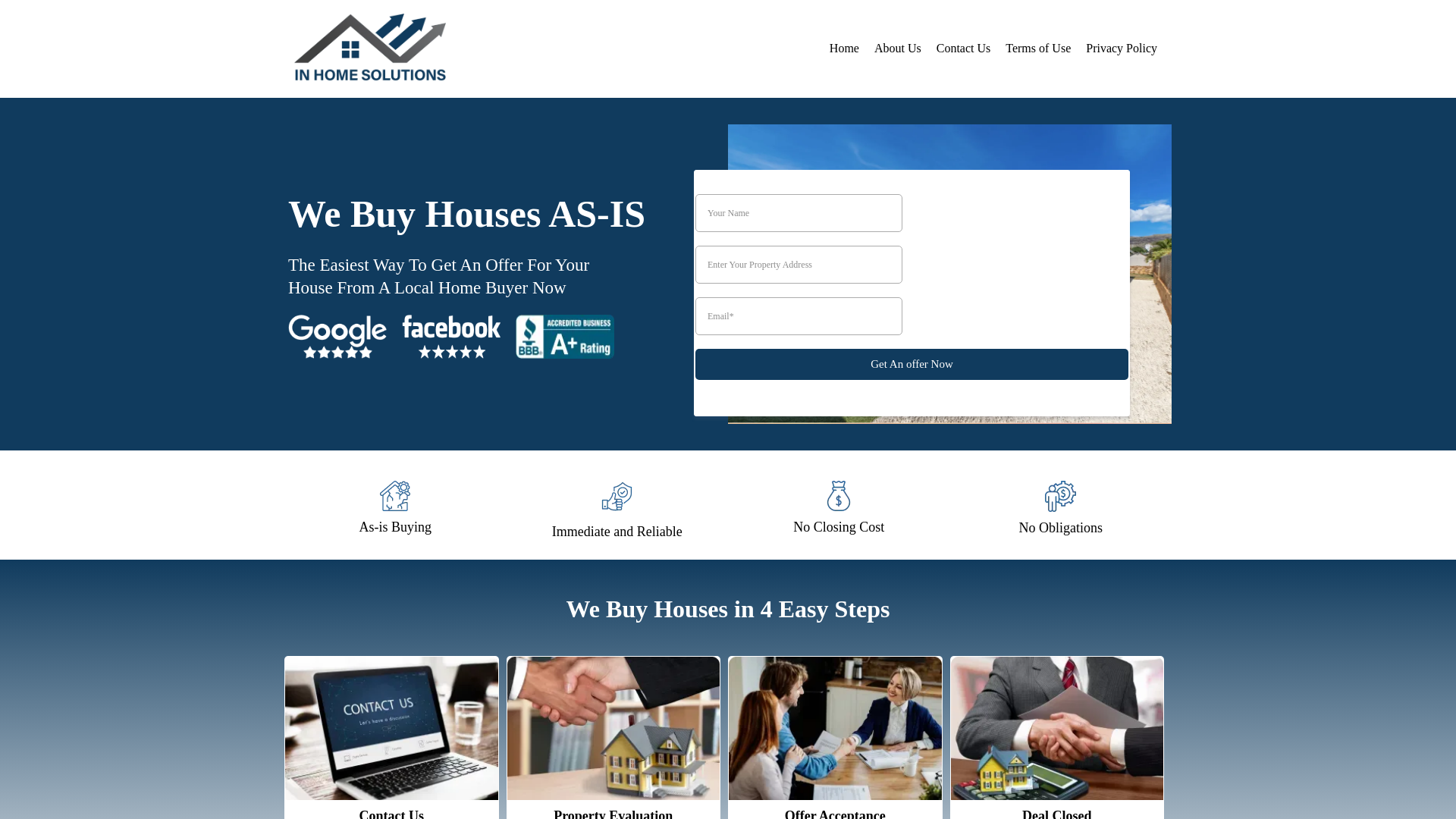 website screenshot of https://inhomesolutions.cc